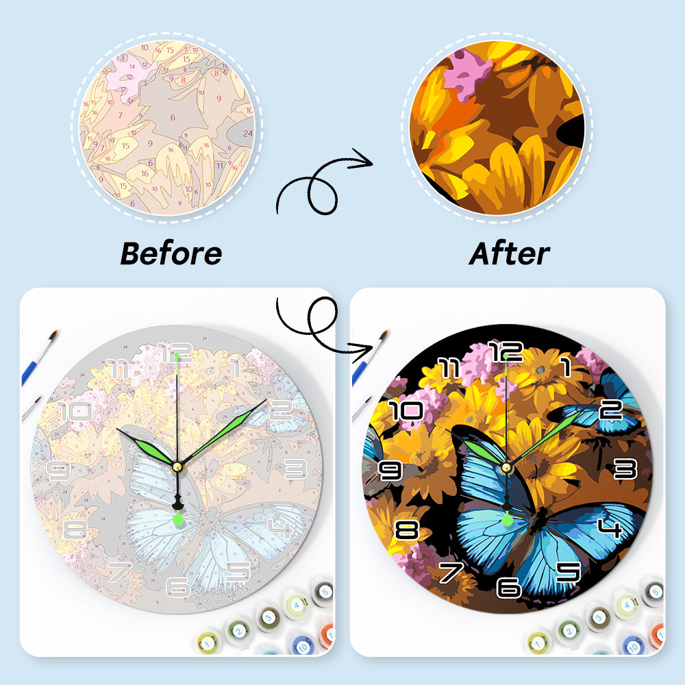 Paint the Moment – Butterfly Bloom Clock Kit