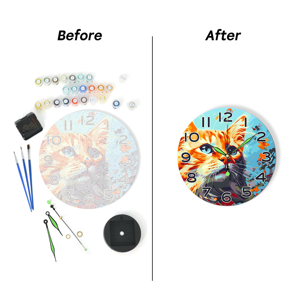 Paint the Moment – Curious Cat Clock Kit