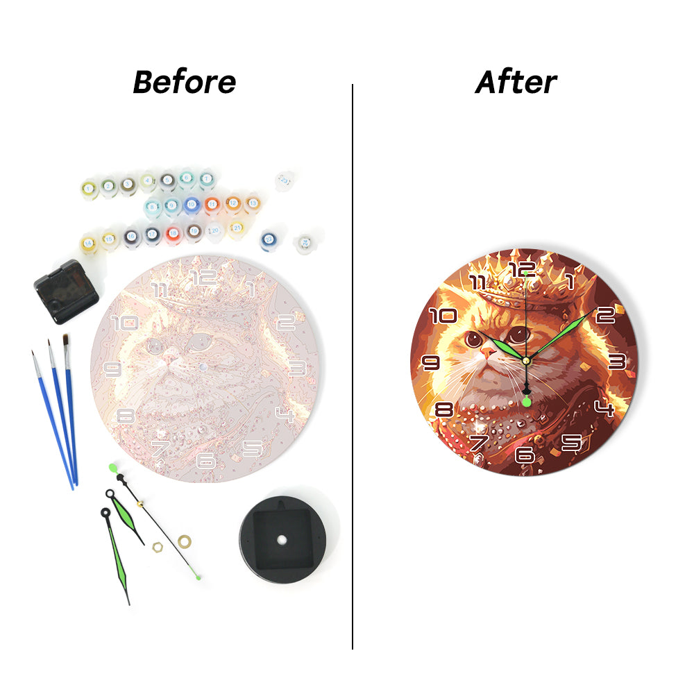 Paint the Moment – Regal Feline Clock Kit