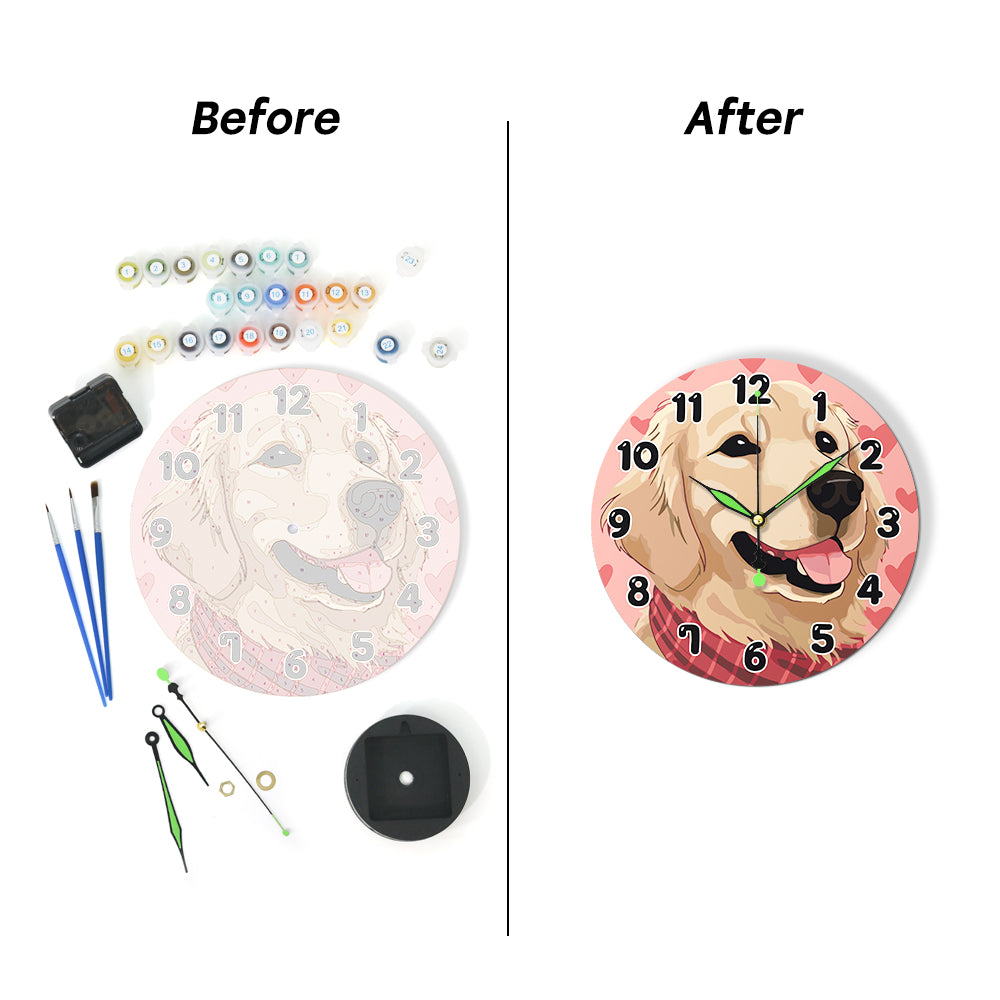 Paint the Moment – Golden Pup Clock Kit