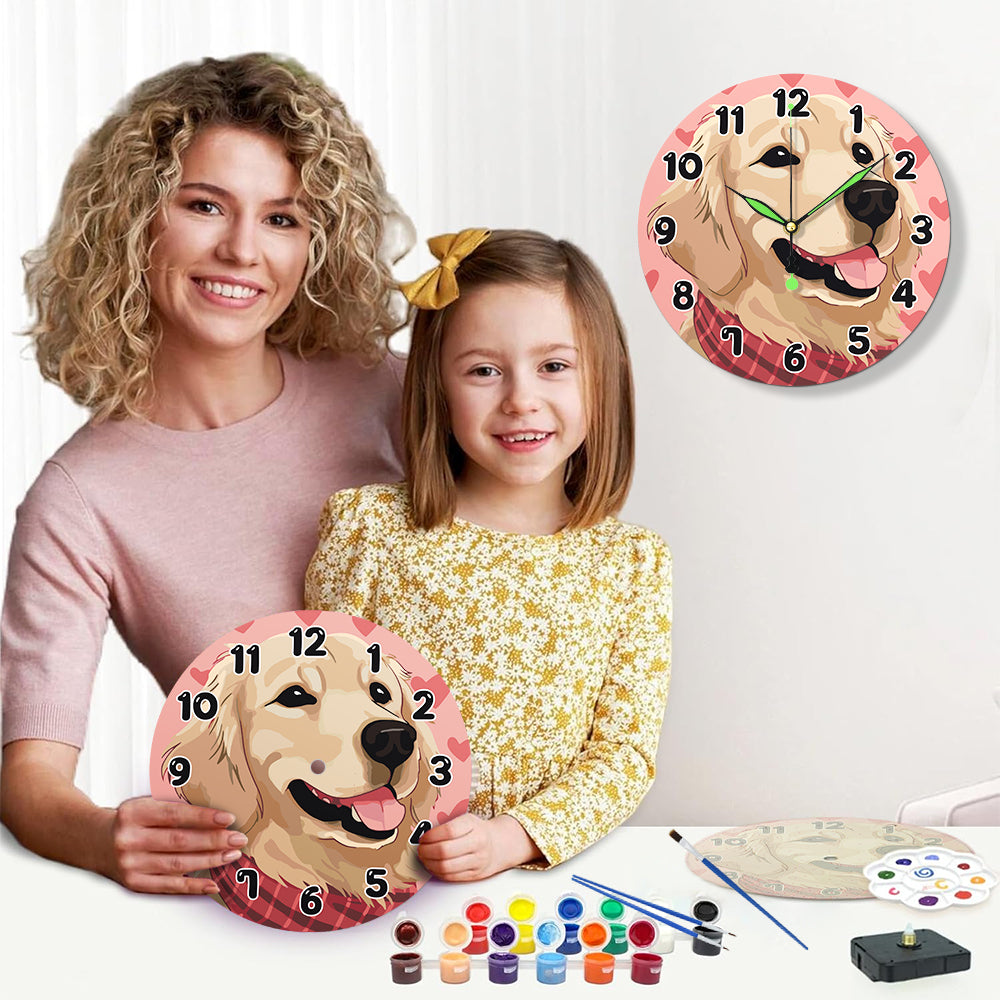 Paint the Moment – Golden Pup Clock Kit
