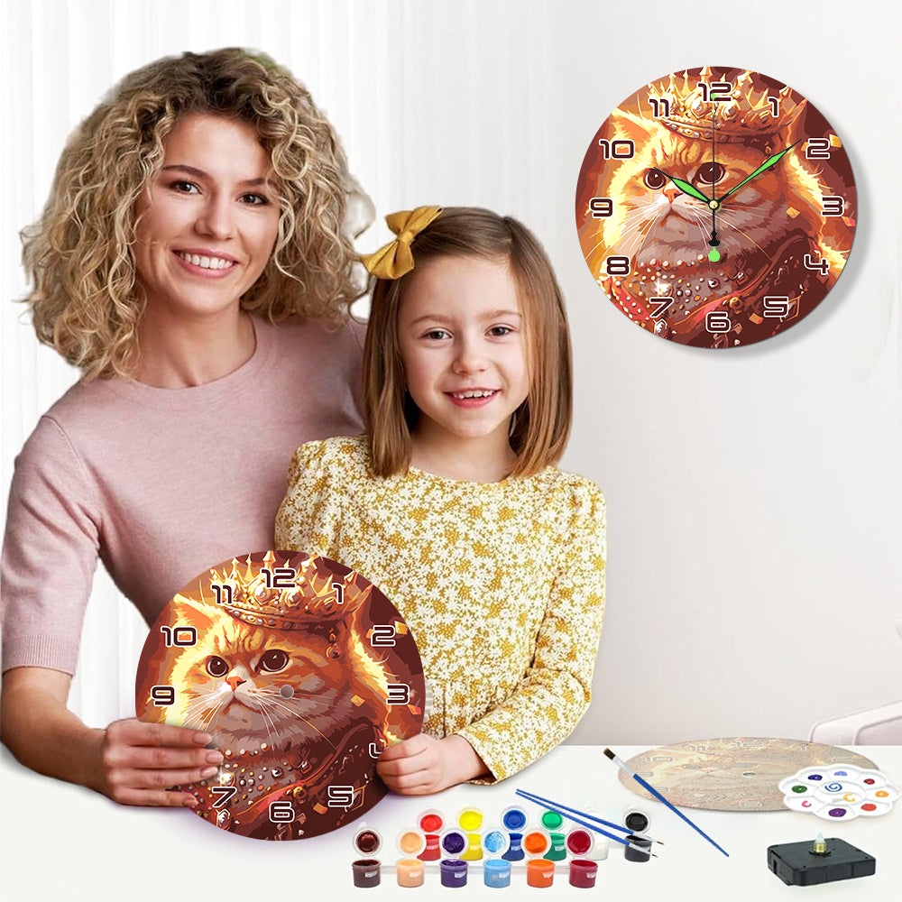 Paint the Moment – Regal Feline Clock Kit