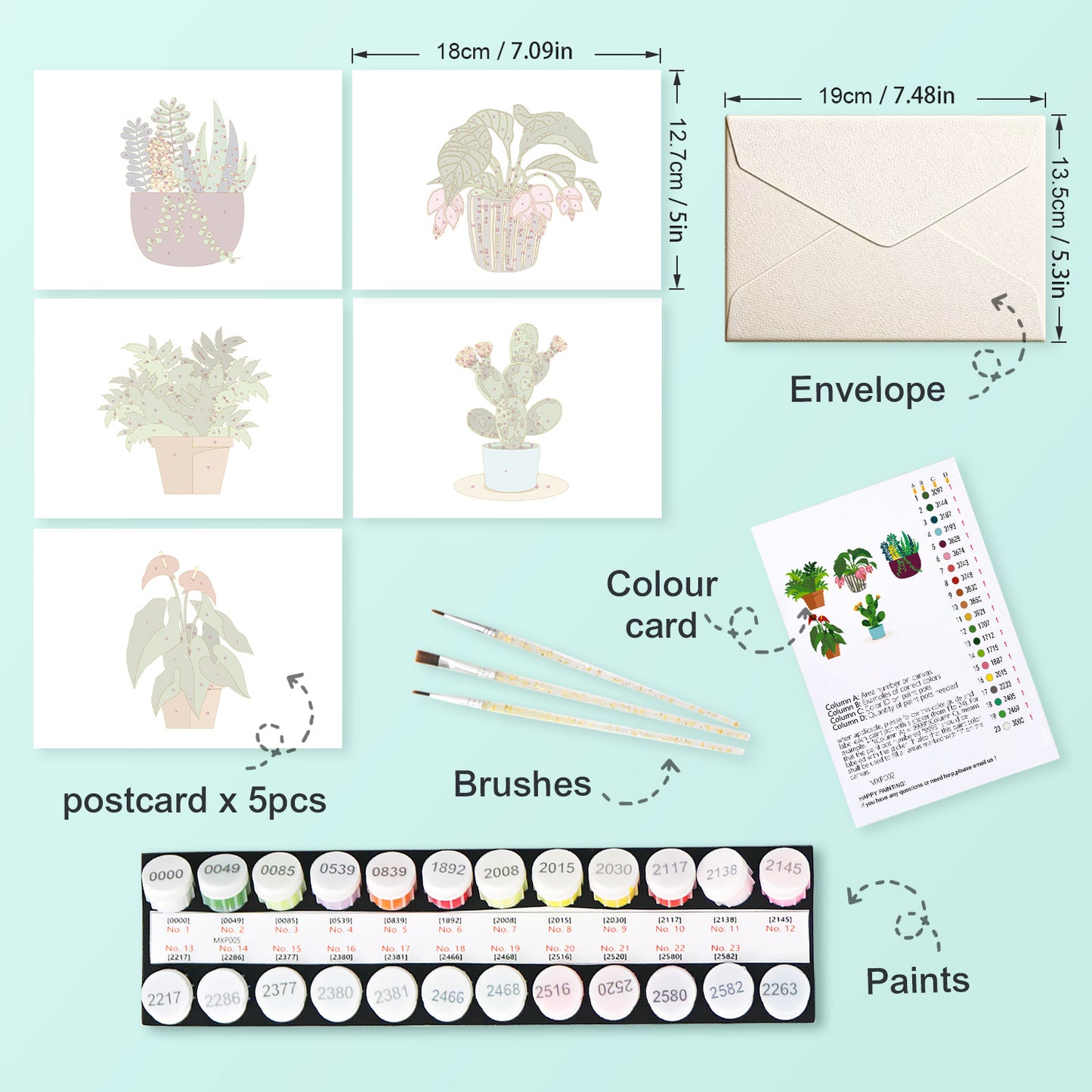 Houseplant Postcard Paint Kit