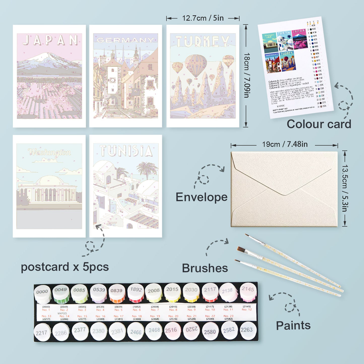 World Destinations Postcard Paint Kit