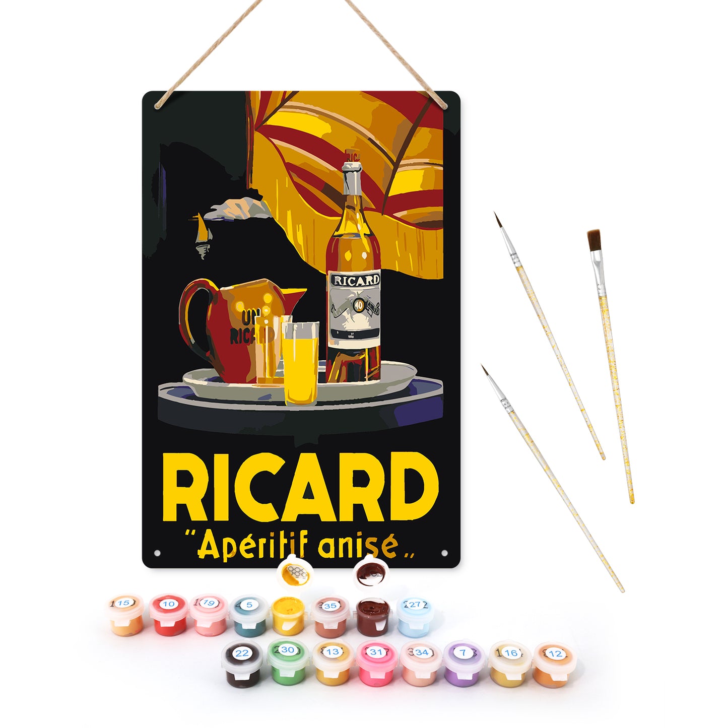 Ricard Aperitif Anise (Dark Background) – Vintage Paint by Numbers
