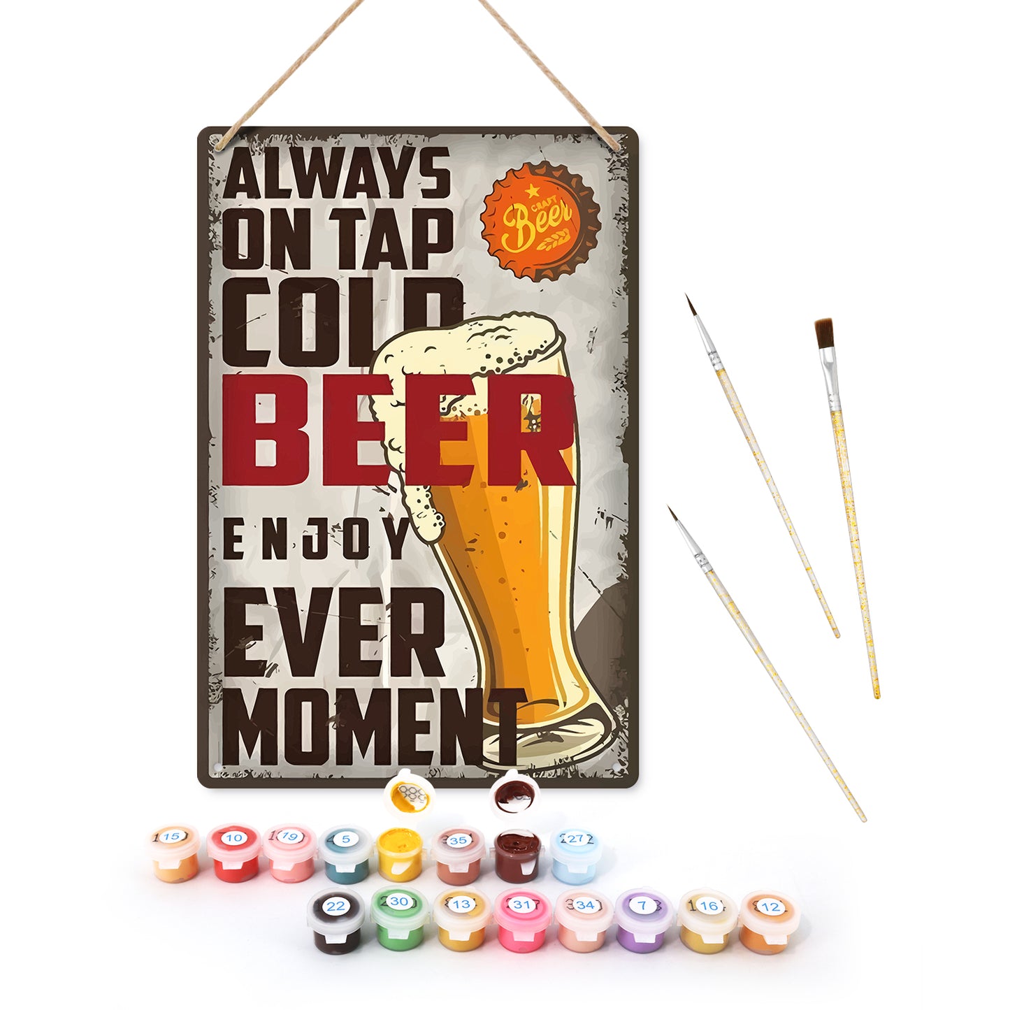 Cold Beer Pint – Vintage Paint by Numbers