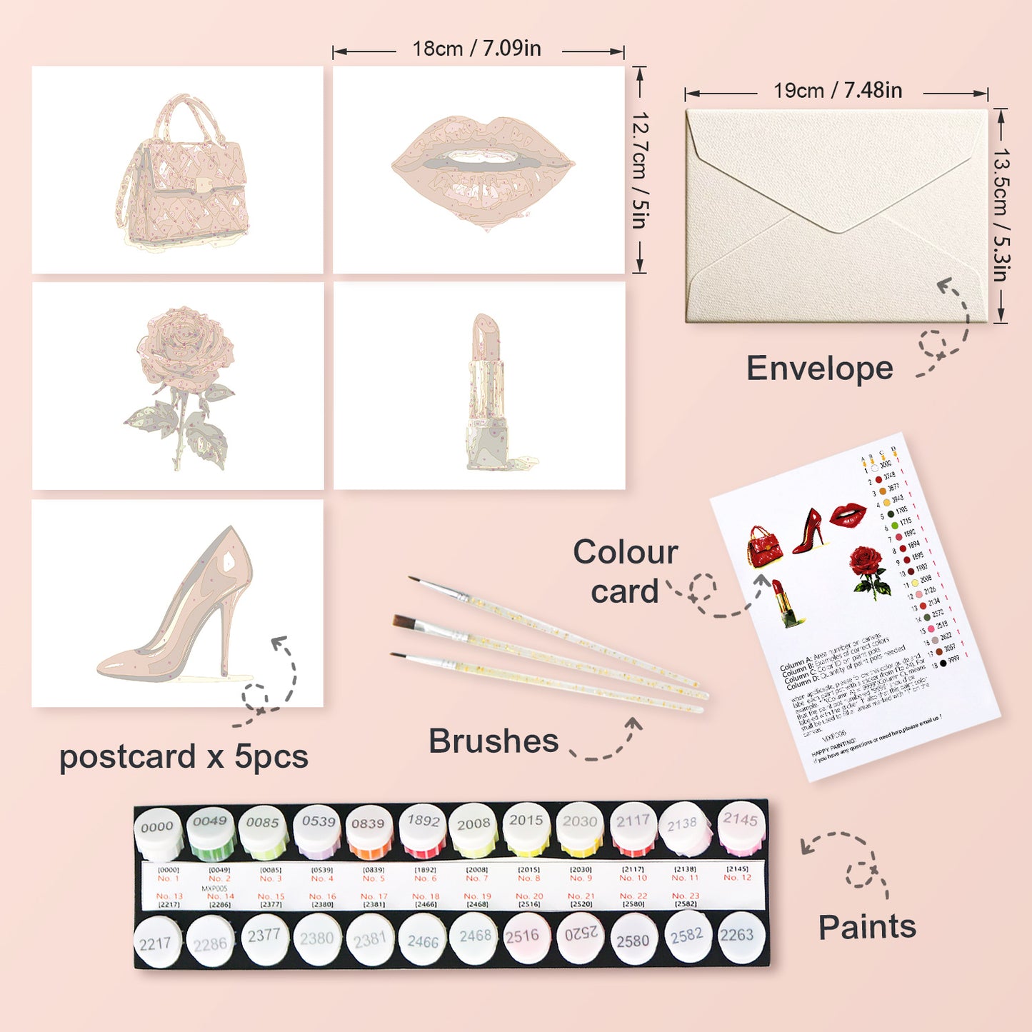 Red Glam Postcard Paint Kit