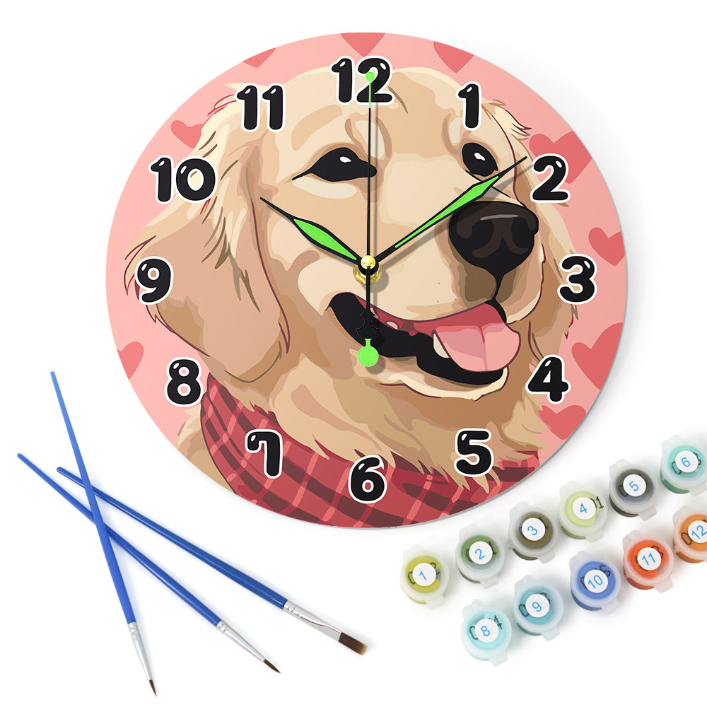Paint the Moment – Golden Pup Clock Kit