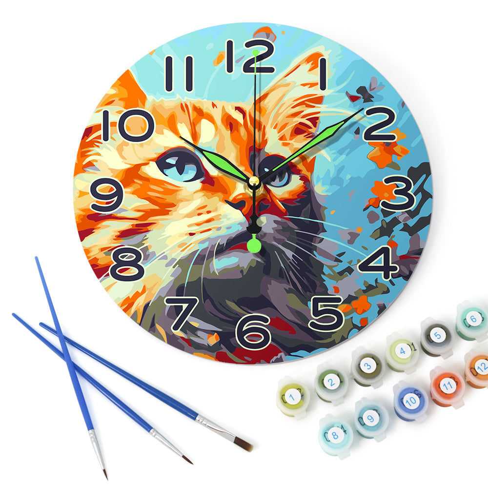 Paint the Moment – Curious Cat Clock Kit