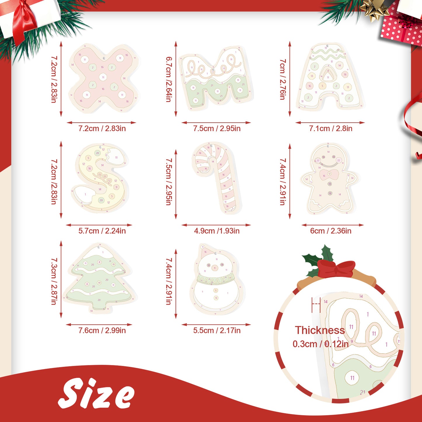 XMAS Cookie Style Paintable Ornaments