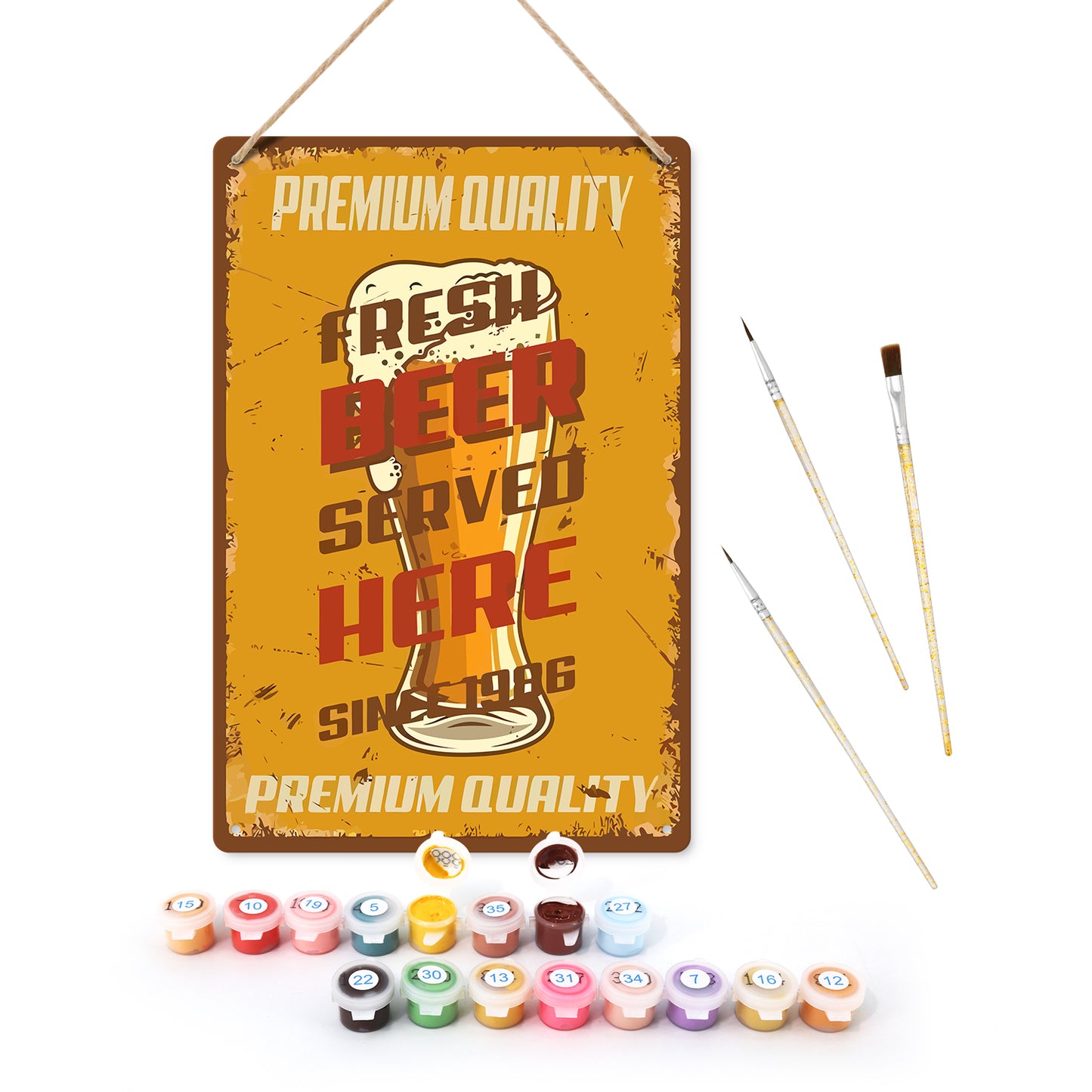 Fresh Beer Served Here – Vintage Paint by Numbers