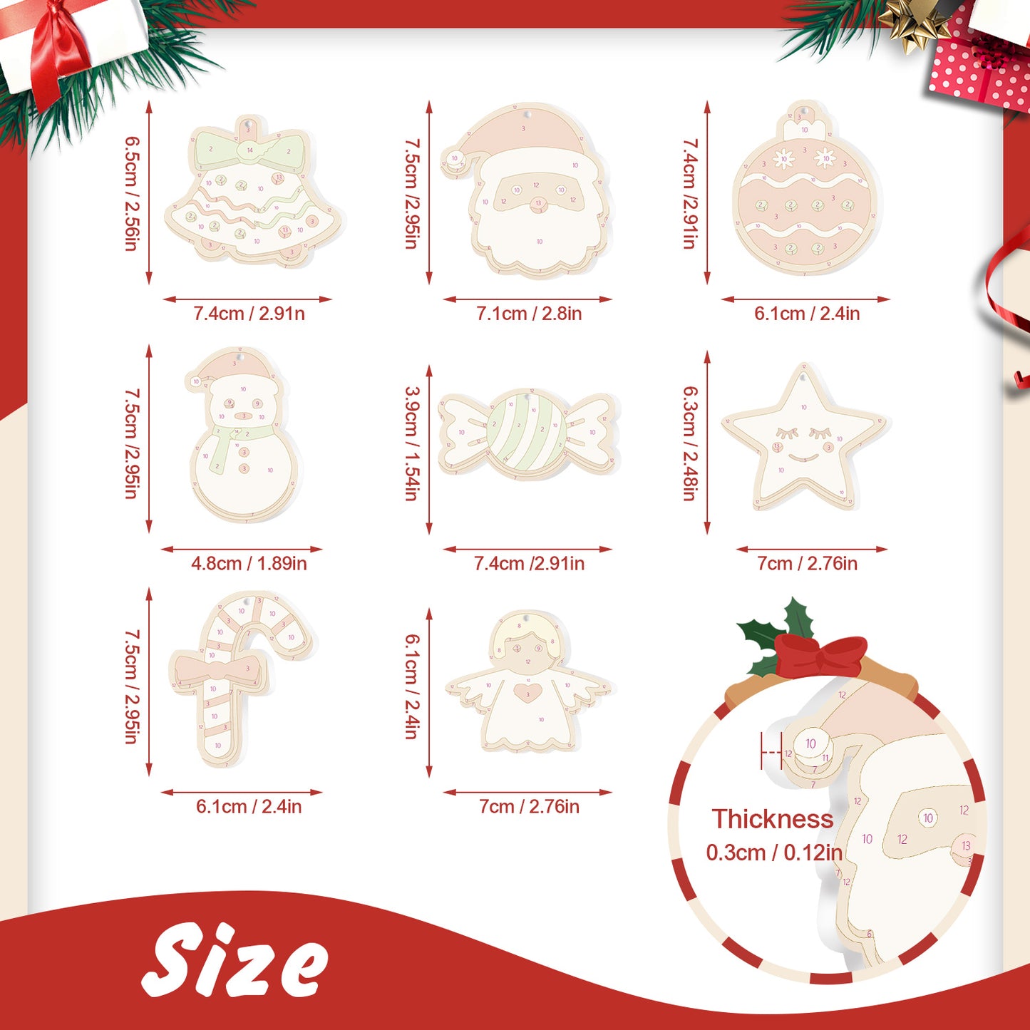 Sweet Holiday Classics Paintable Ornaments