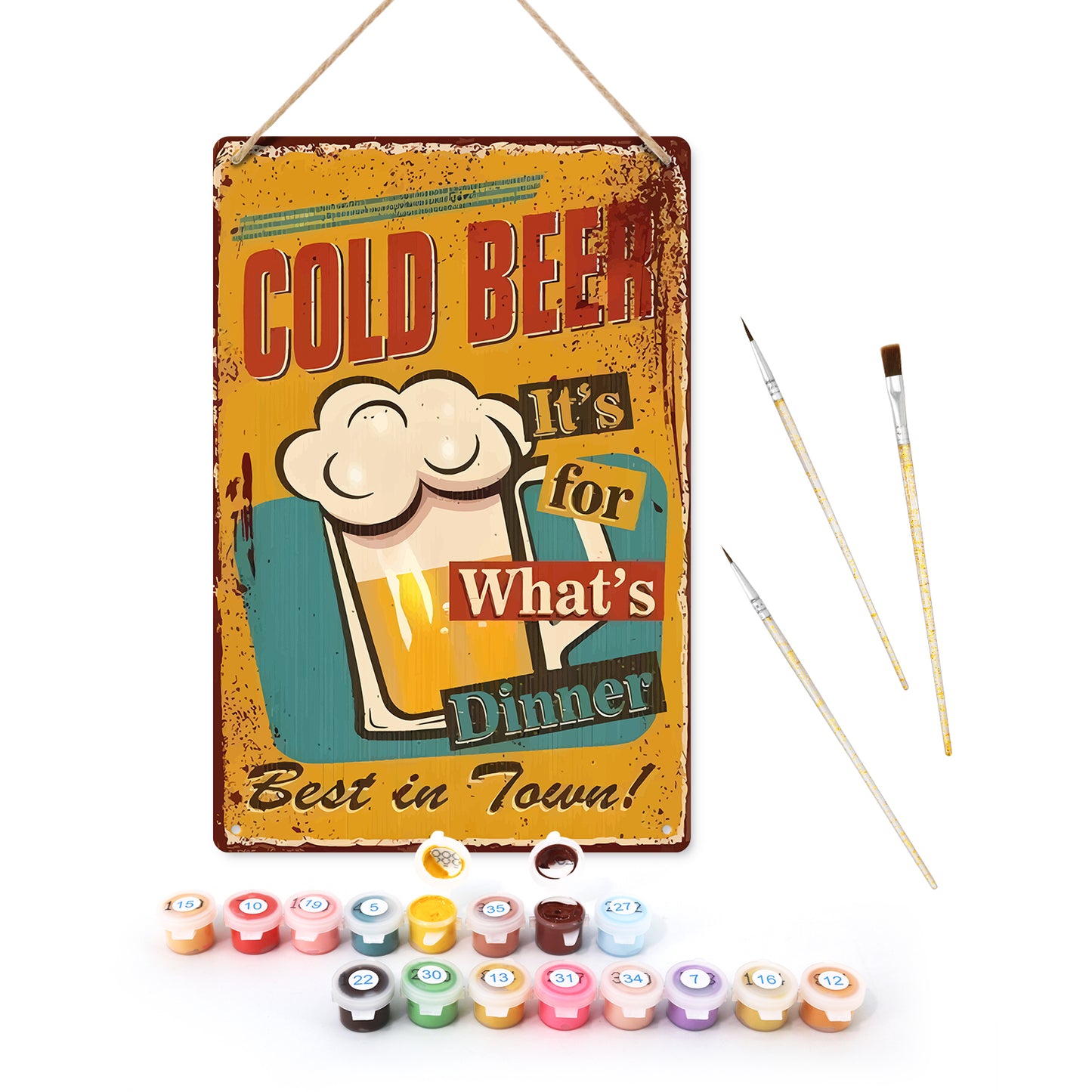 Cold Beer for Dinner – Vintage Paint by Numbers
