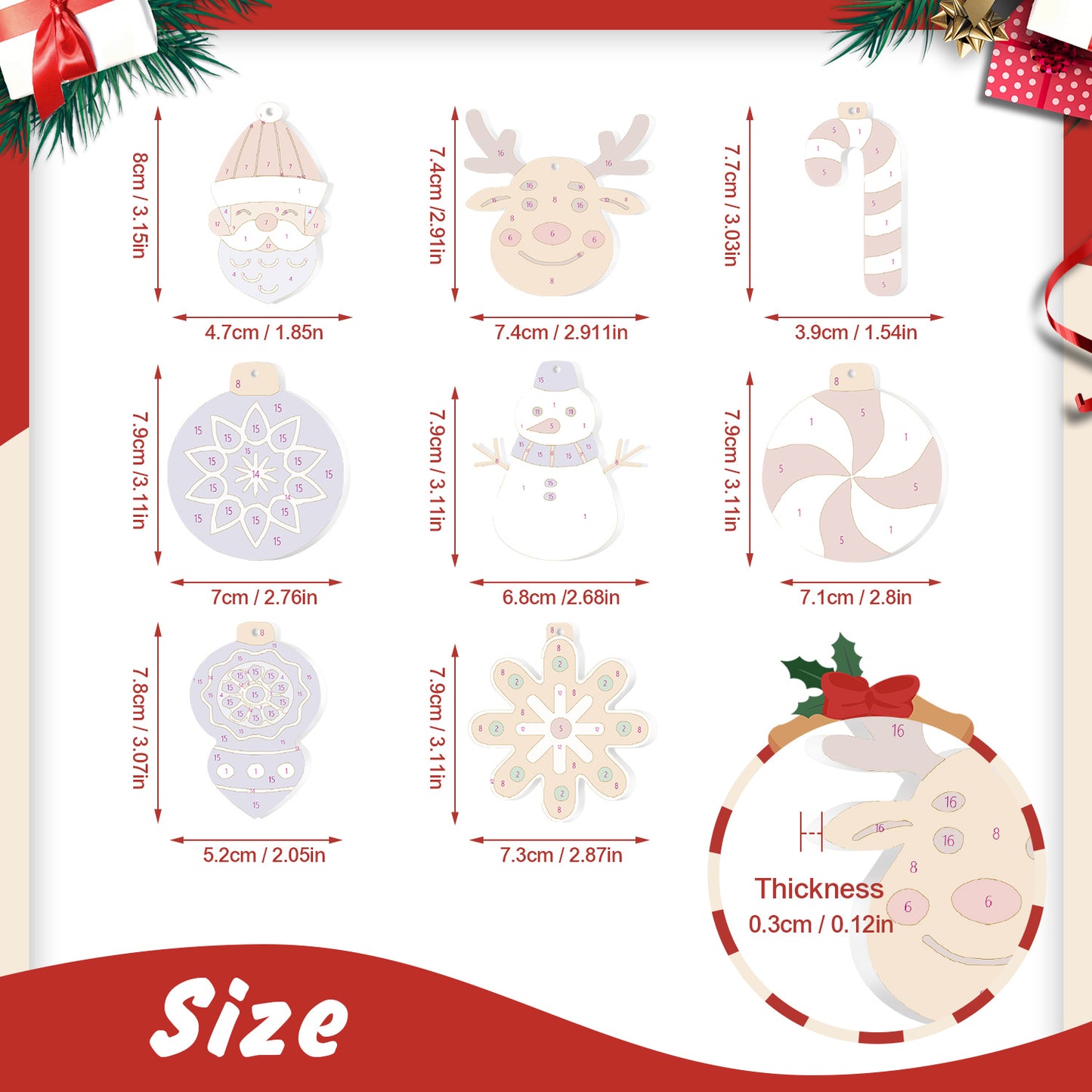 Snowflake & Reindeer Paintable Ornaments