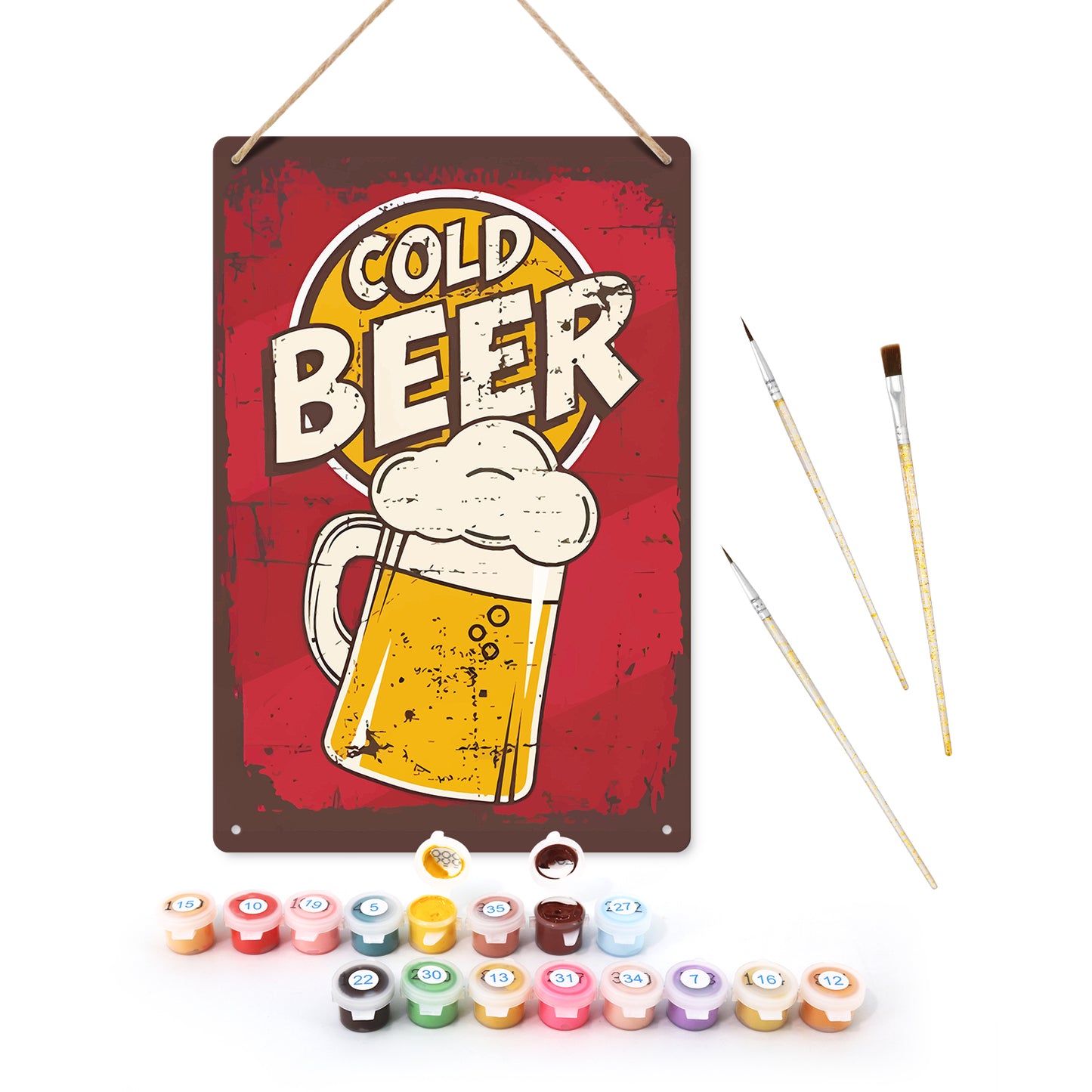 Cold Beer Mug – Vintage Paint by Numbers