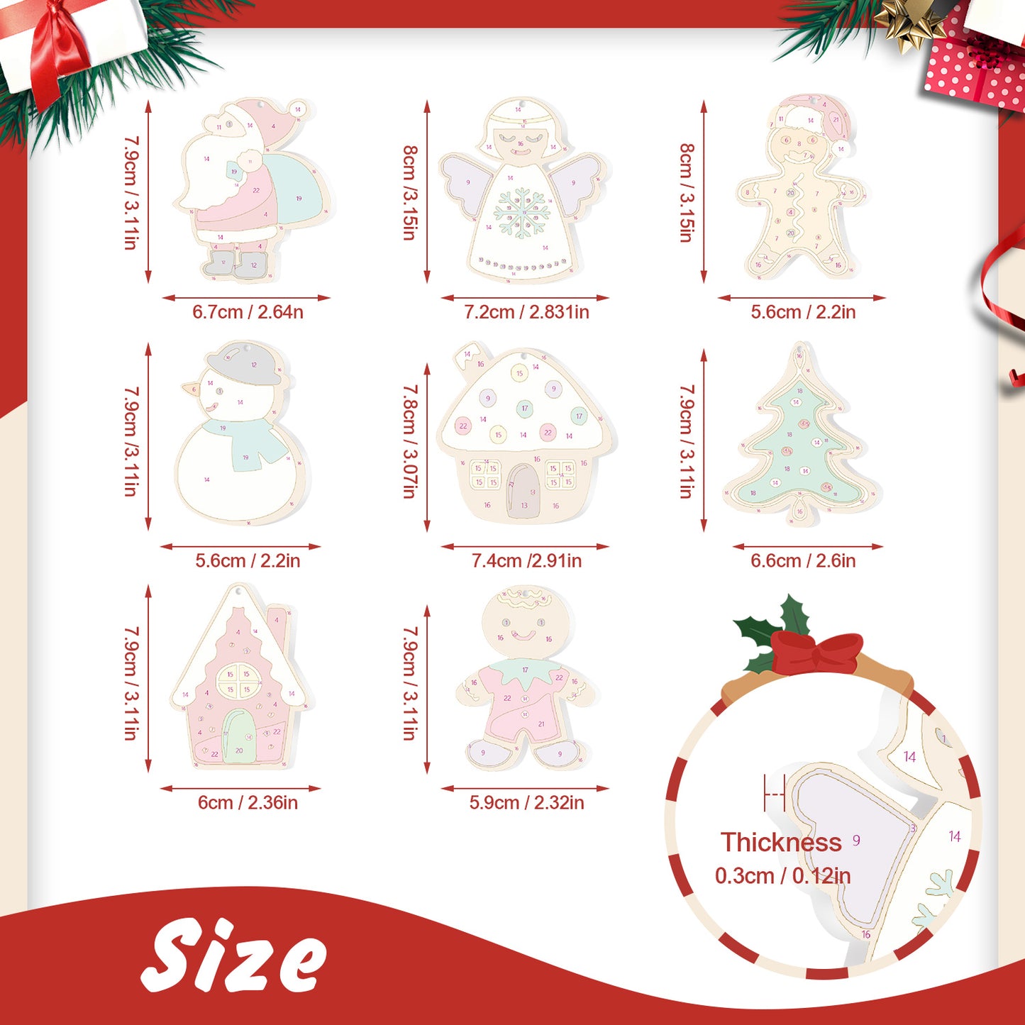 Gingerbread Village Paintable Ornaments