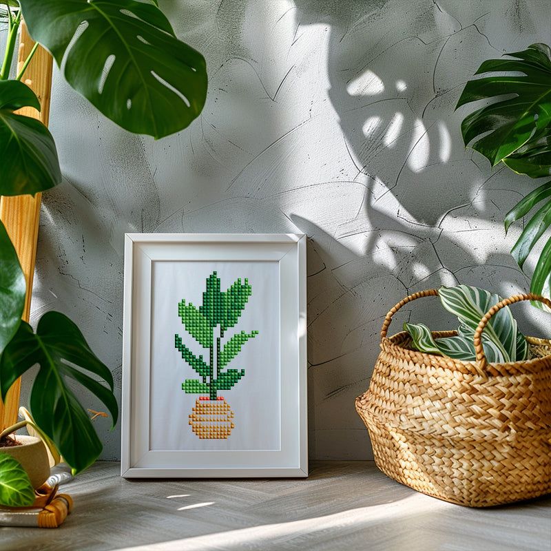12 Assorted Potted Plant Diamond Paintings - Set 3
