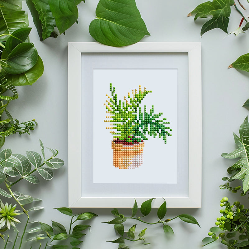 12 Assorted Potted Plant Diamond Paintings - Set 3