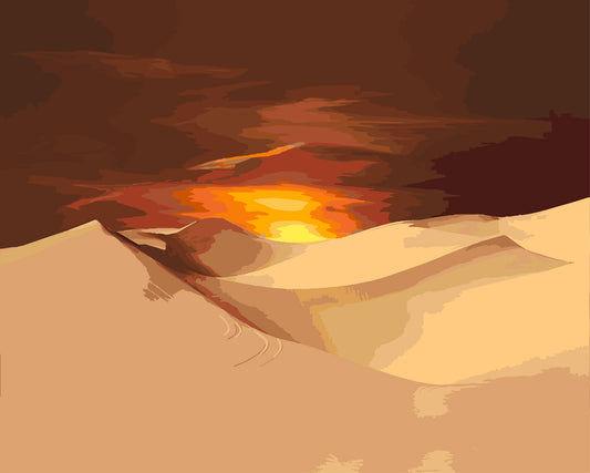 Sand Desert At Sunset
