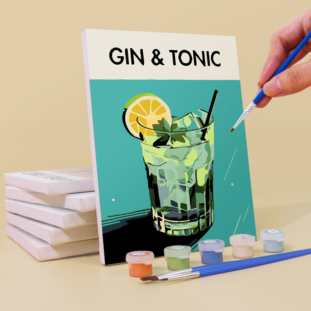 Cocktail Cuties 6 Pack Mini Paint by Numbers Kit