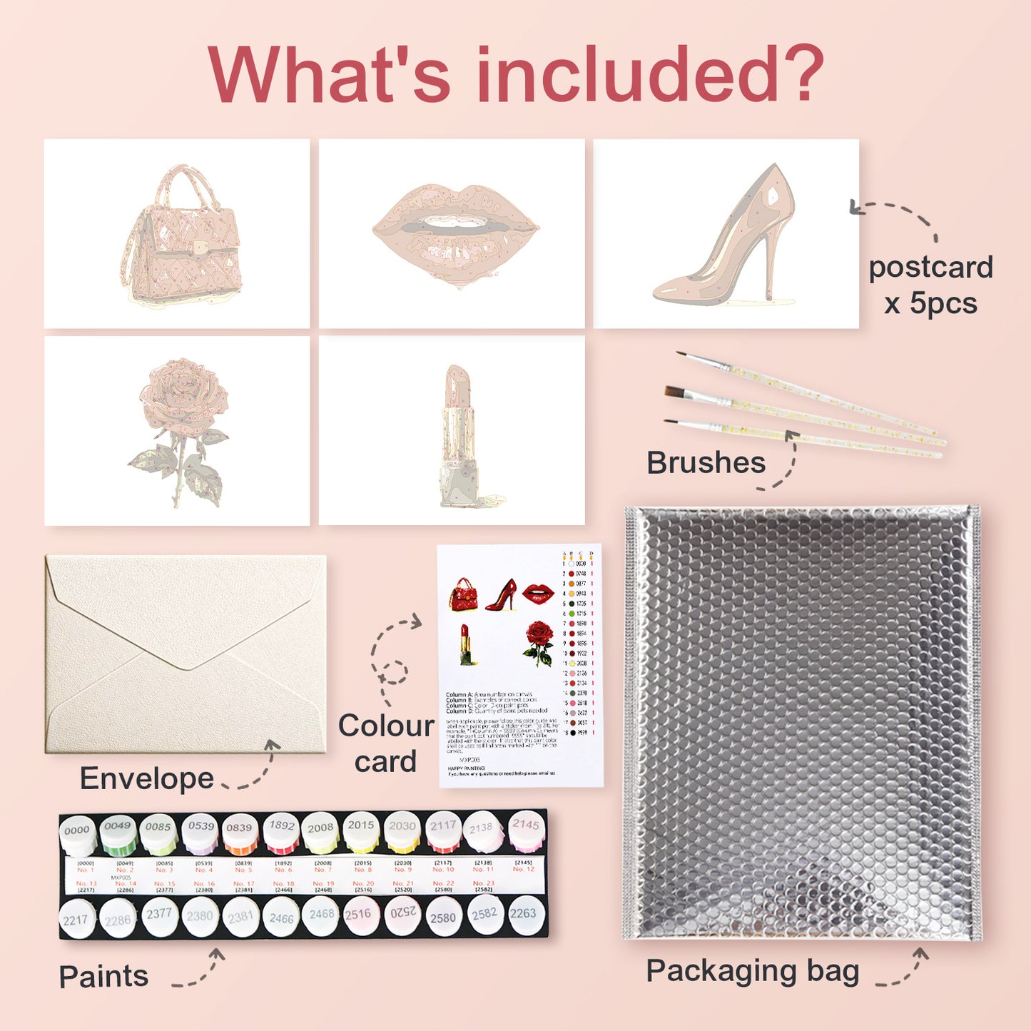 Red Glam Postcard Paint Kit