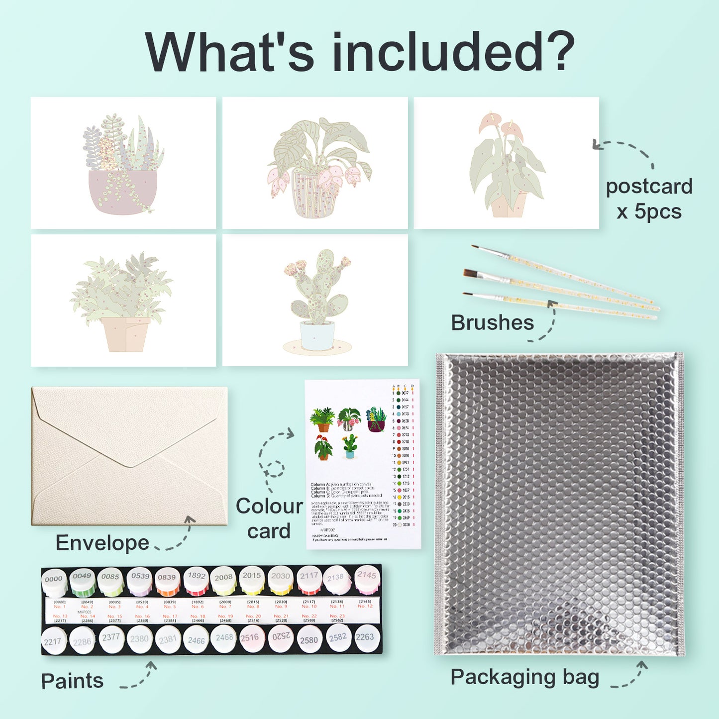 Houseplant Postcard Paint Kit