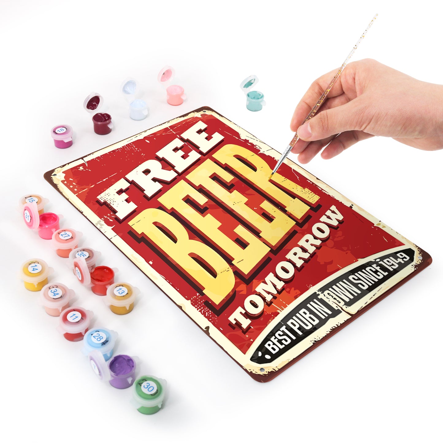 Free Beer Tomorrow – Vintage Paint by Numbers