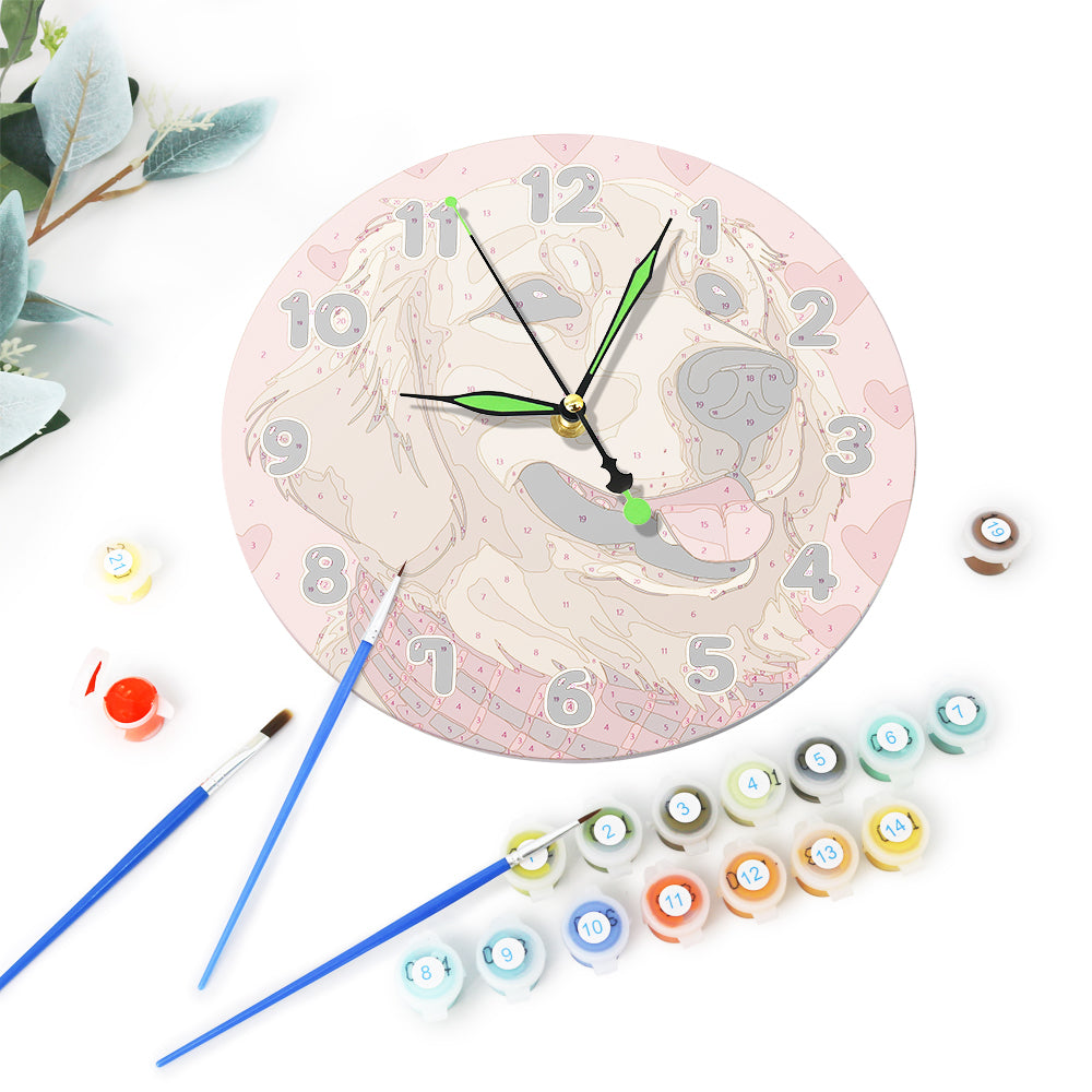 Paint the Moment – Golden Pup Clock Kit