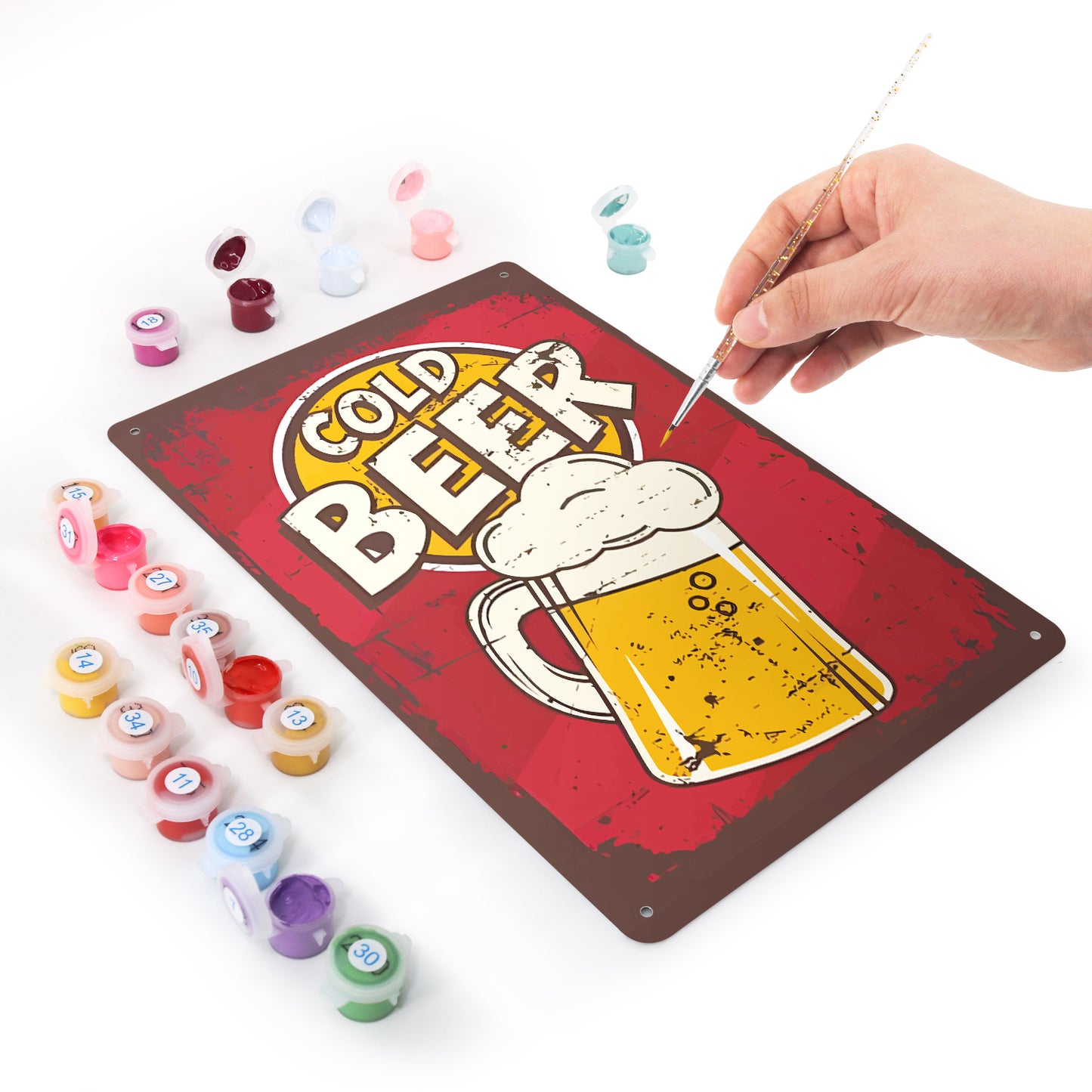 Cold Beer Mug – Vintage Paint by Numbers