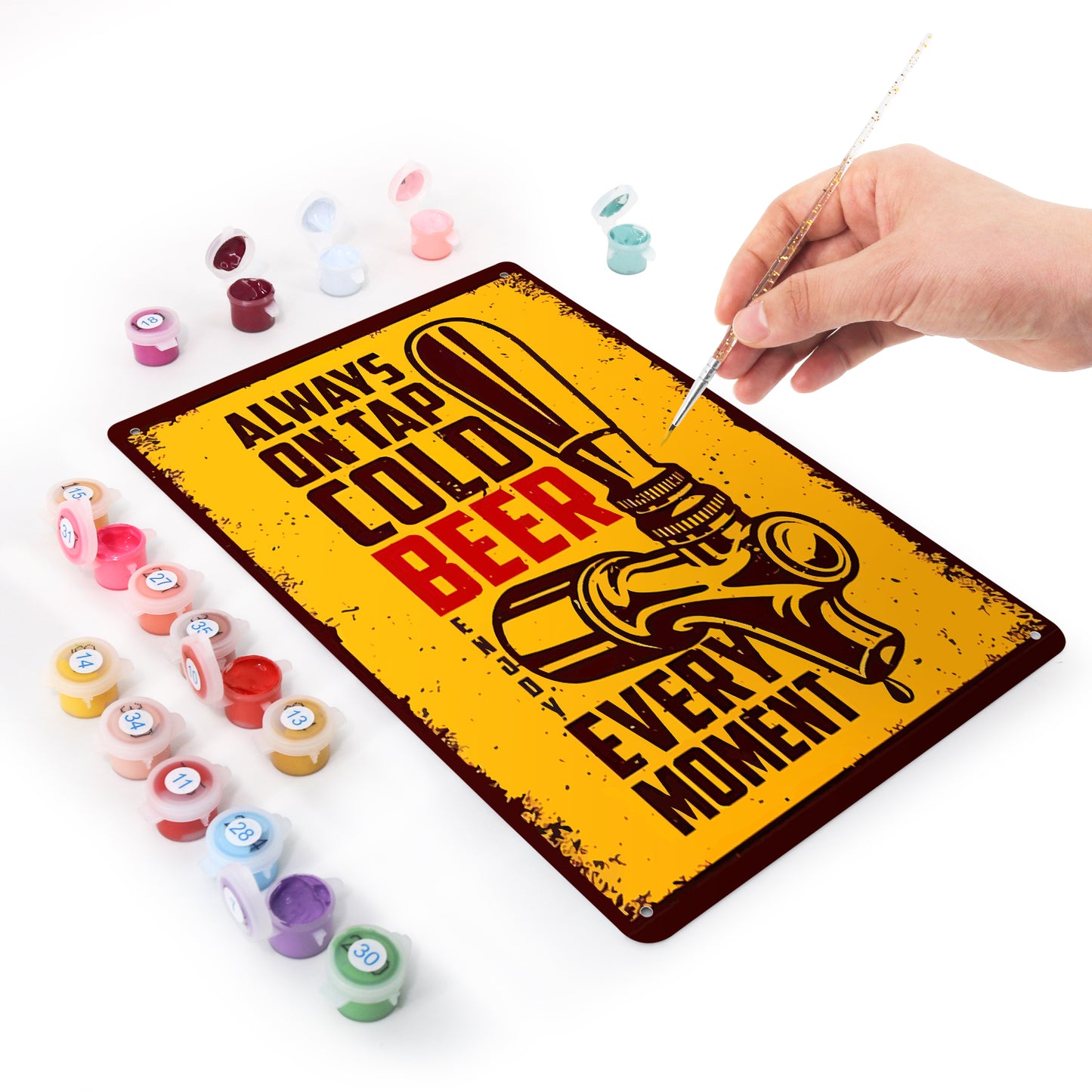 Cold Beer on Tap – Vintage Paint by Numbers