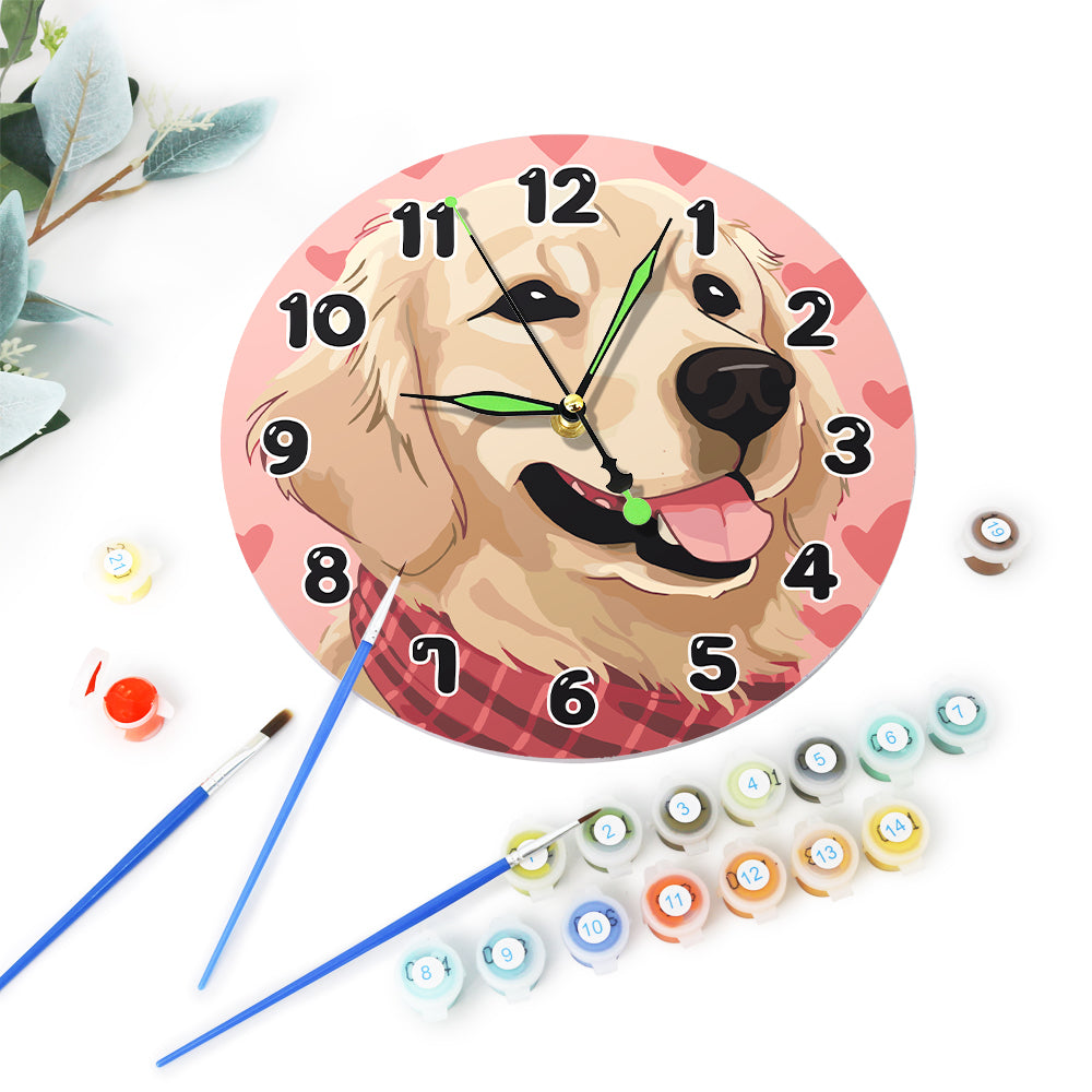 Paint the Moment – Golden Pup Clock Kit