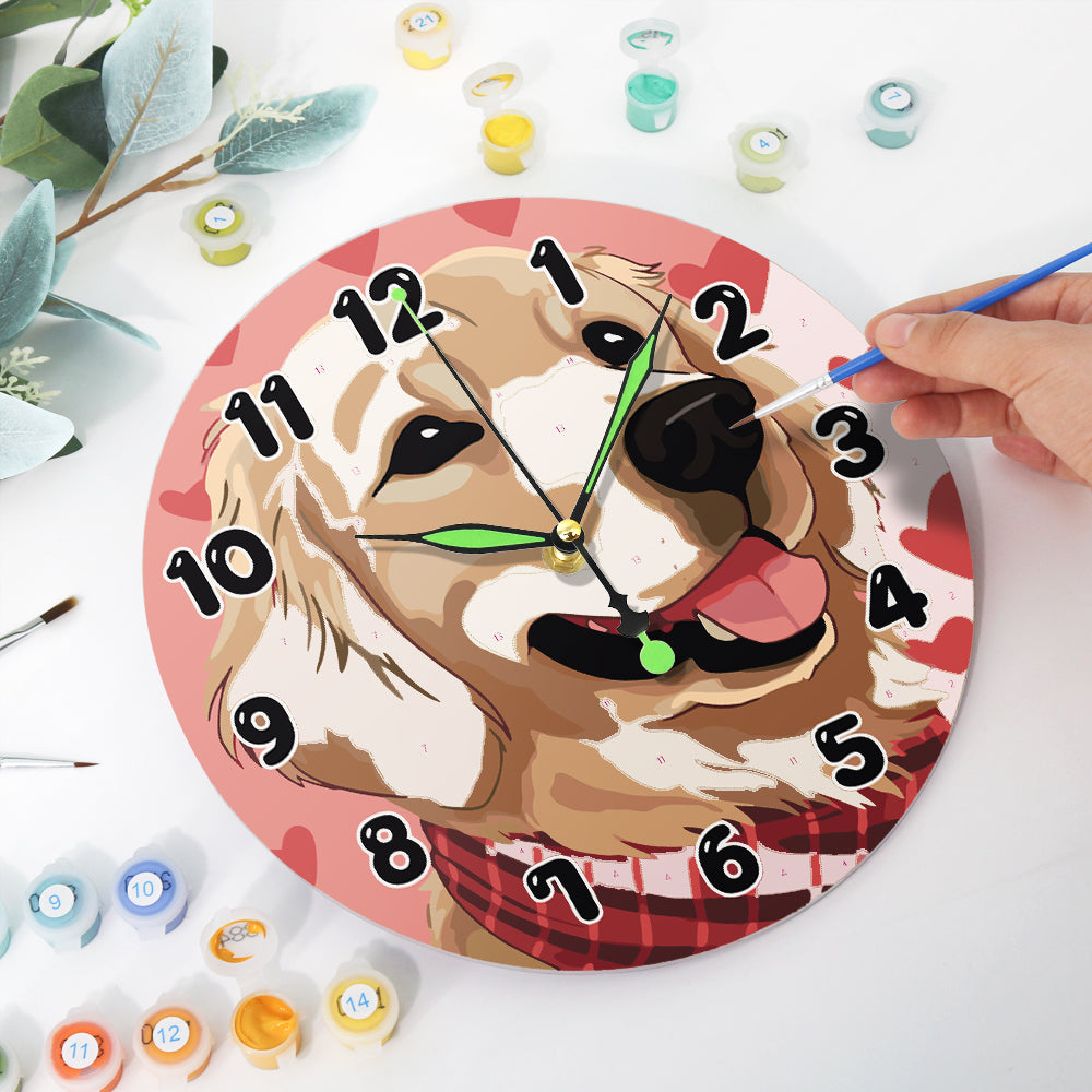 Paint the Moment – Golden Pup Clock Kit