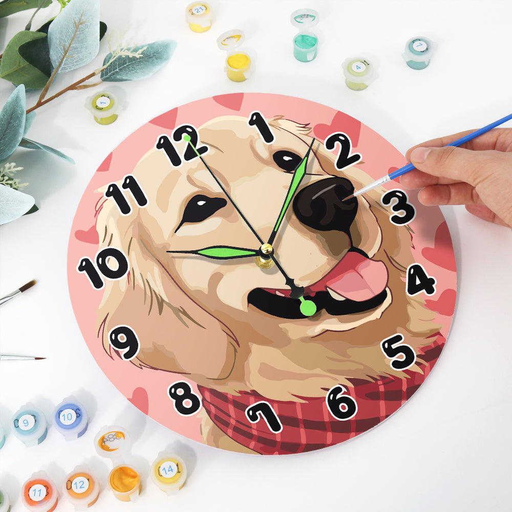 Paint the Moment – Golden Pup Clock Kit