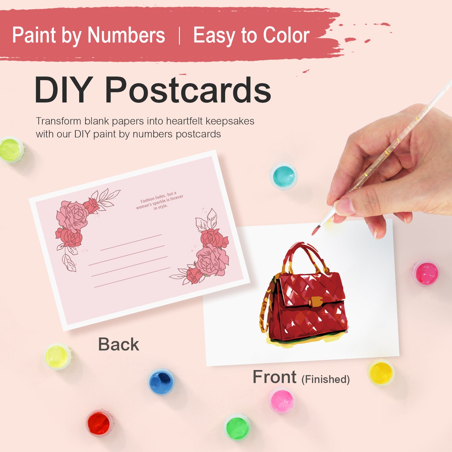 Red Glam Postcard Paint Kit