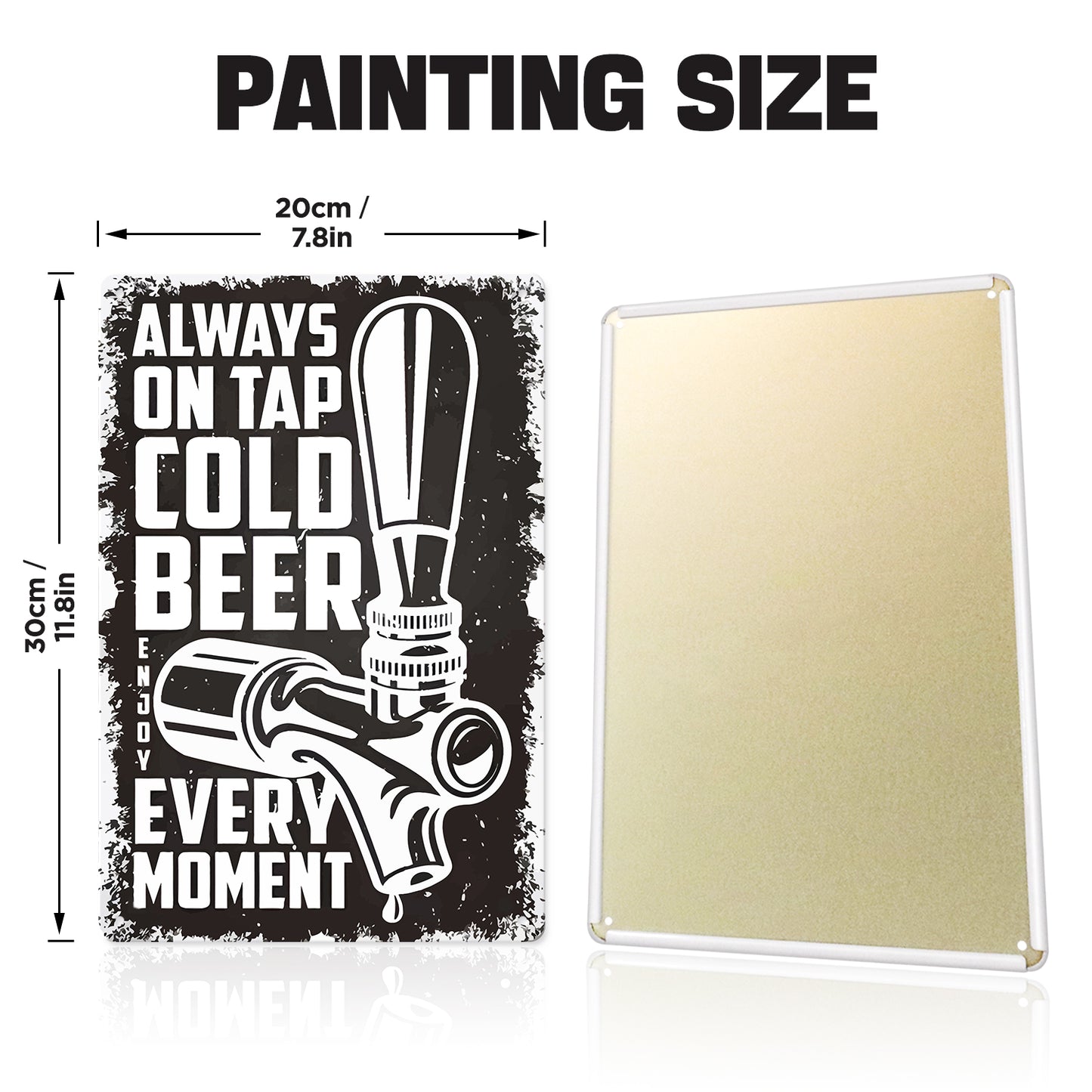 Cold Beer on Tap (Black & White) – Vintage Paint by Numbers