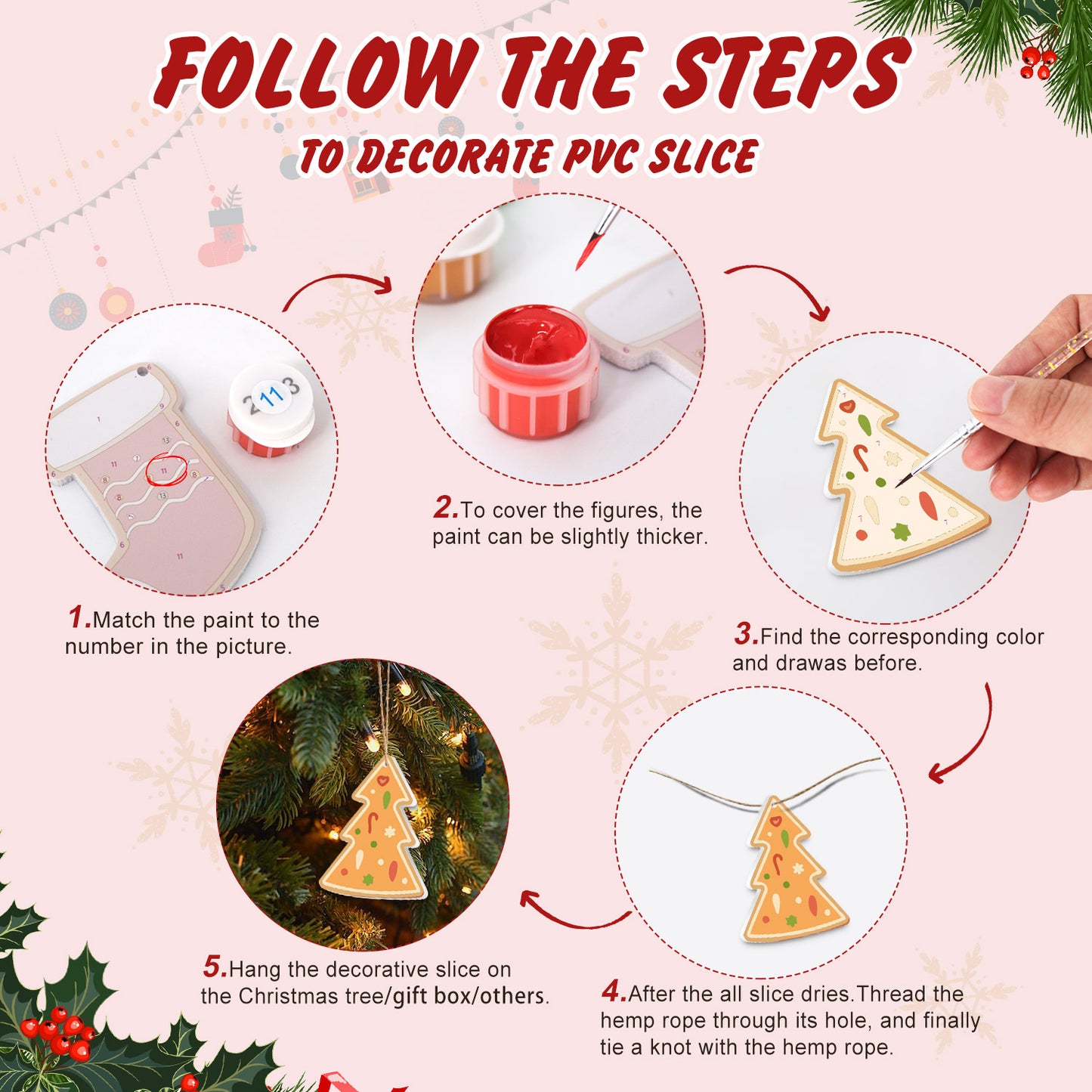 Cozy Christmas Cookie - Style Paintable Ornaments