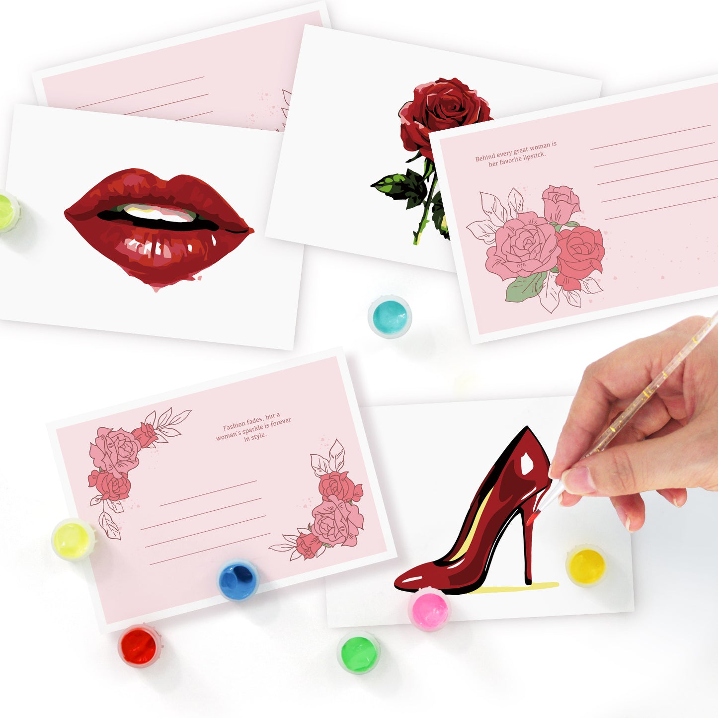 Red Glam Postcard Paint Kit