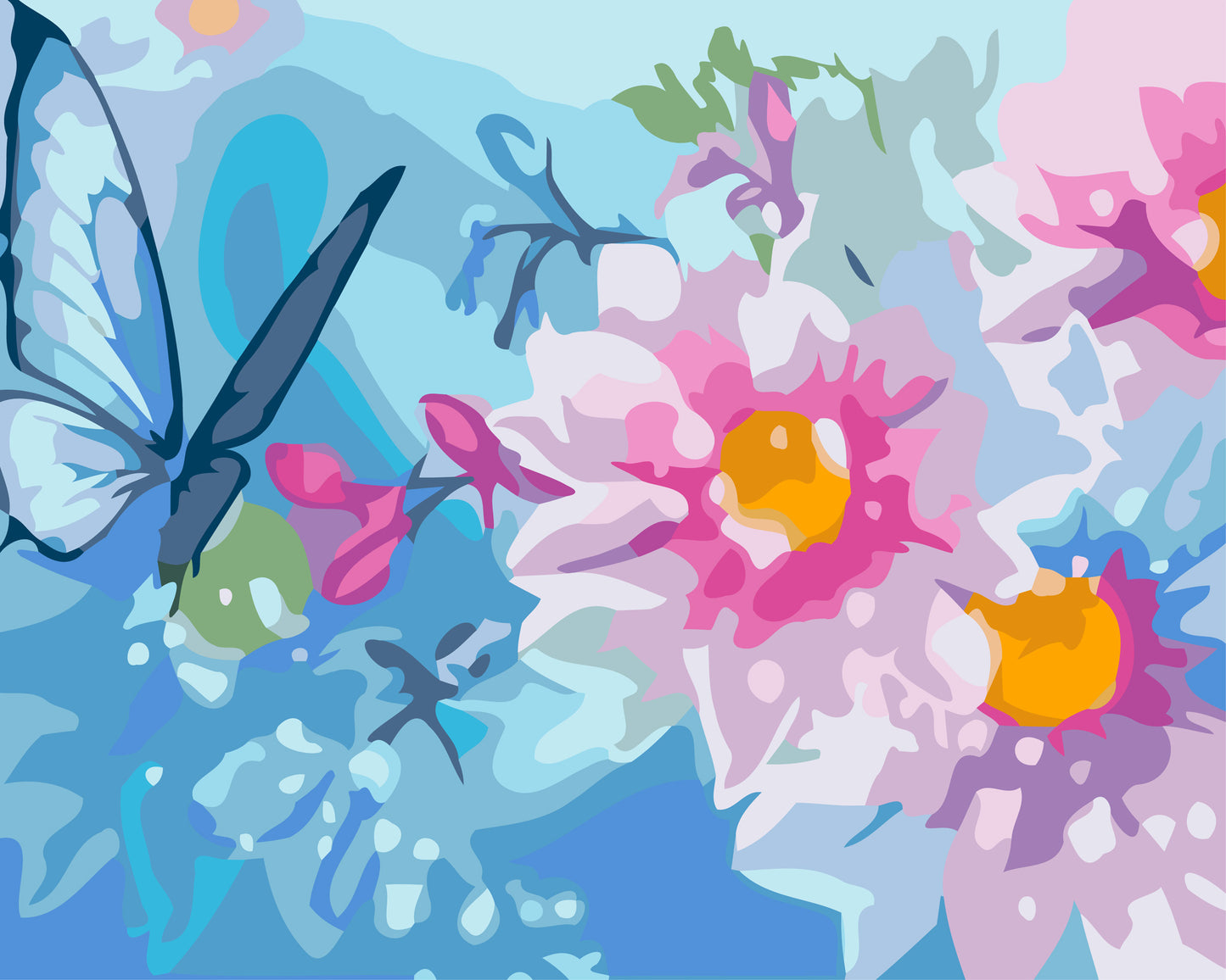 Butterfly And Flowers