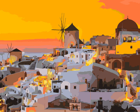 Santorini In The Evening