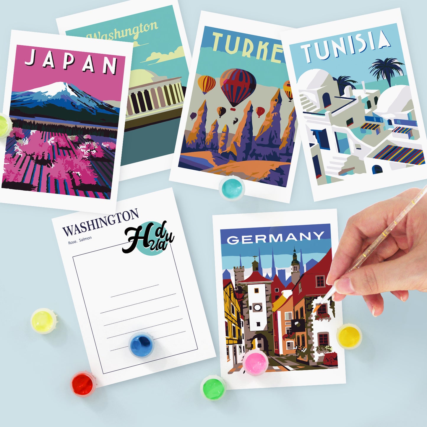 World Destinations Postcard Paint Kit