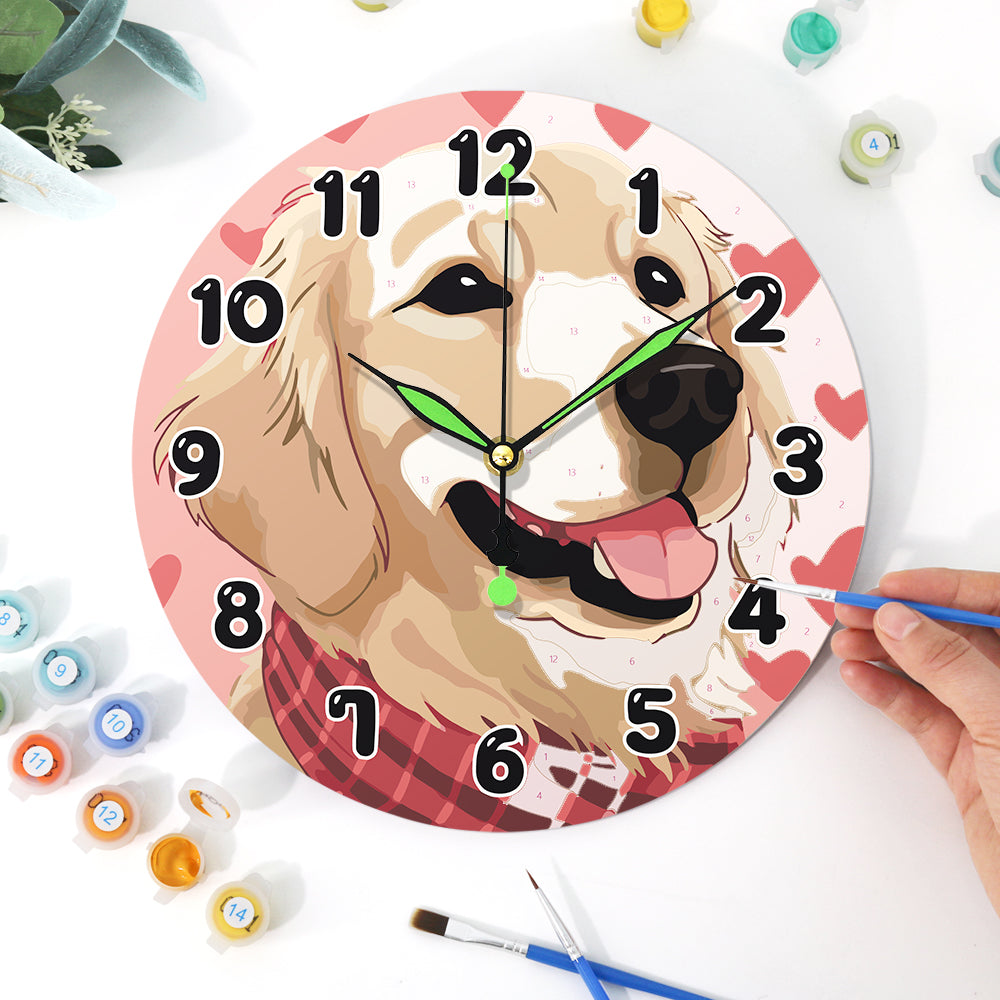 Paint the Moment – Golden Pup Clock Kit