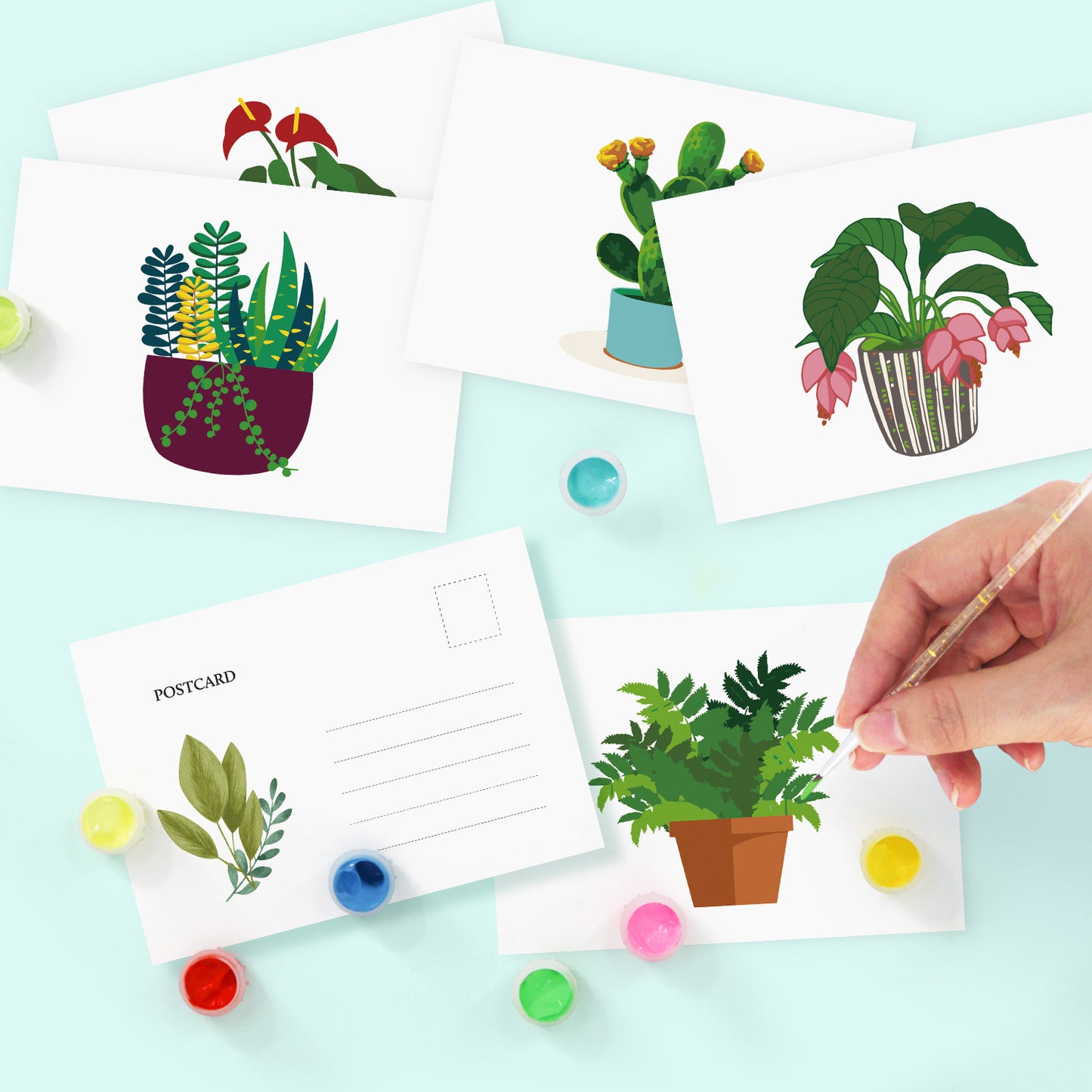 Houseplant Postcard Paint Kit