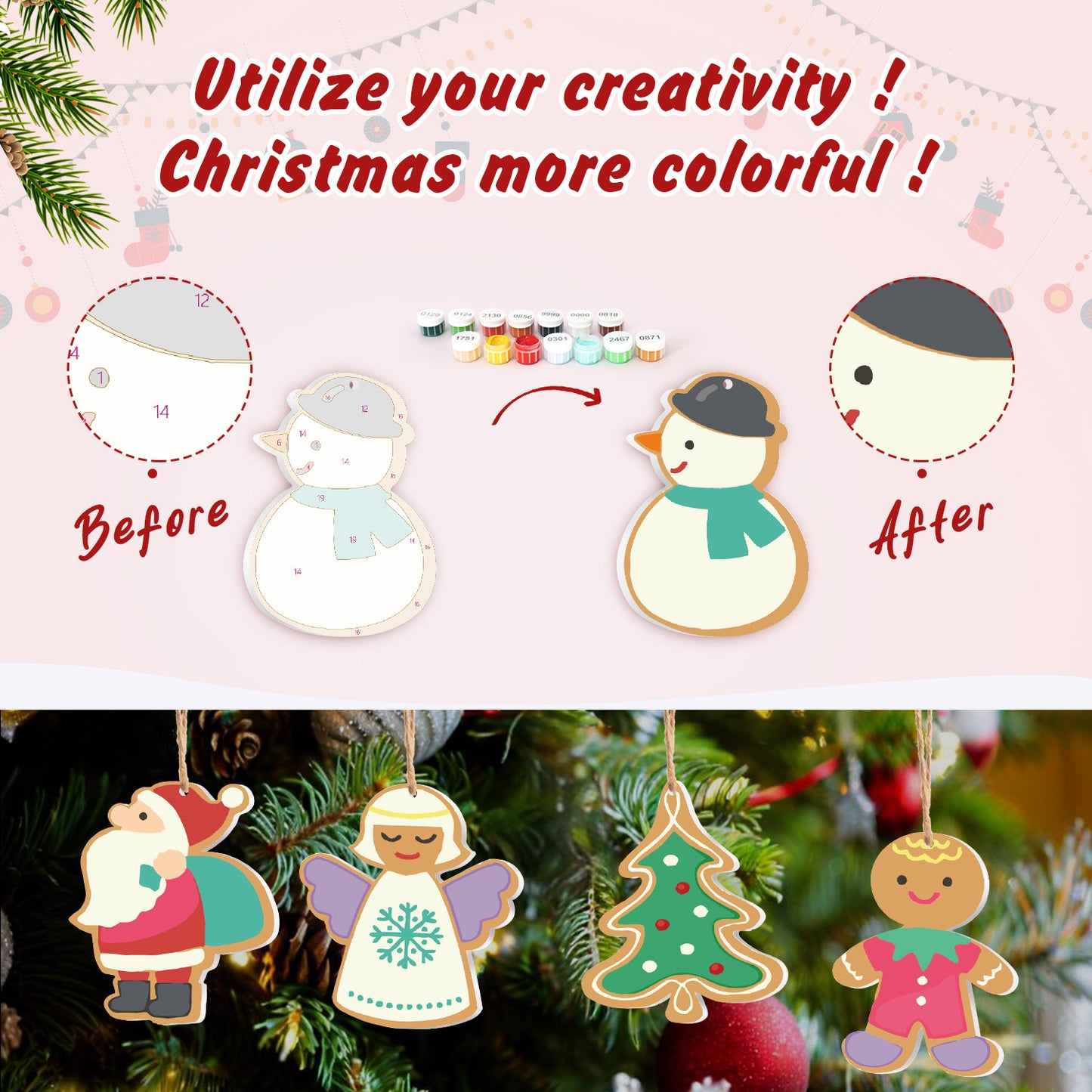 Gingerbread Village Paintable Ornaments