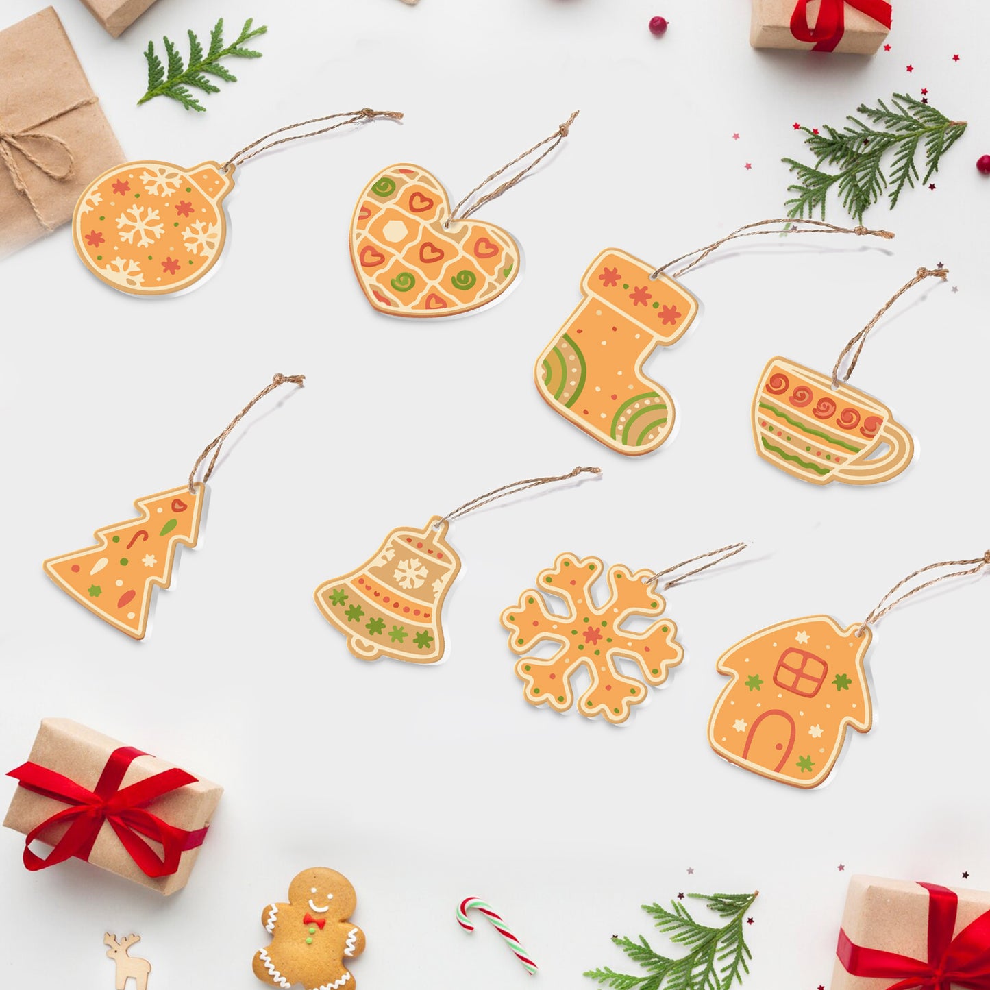 Cozy Christmas Cookie - Style Paintable Ornaments
