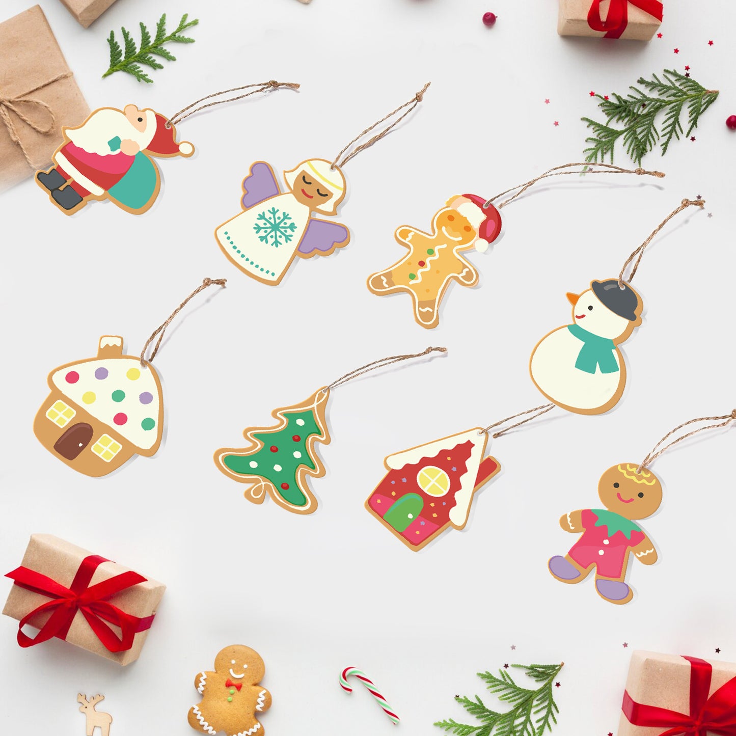 Gingerbread Village Paintable Ornaments