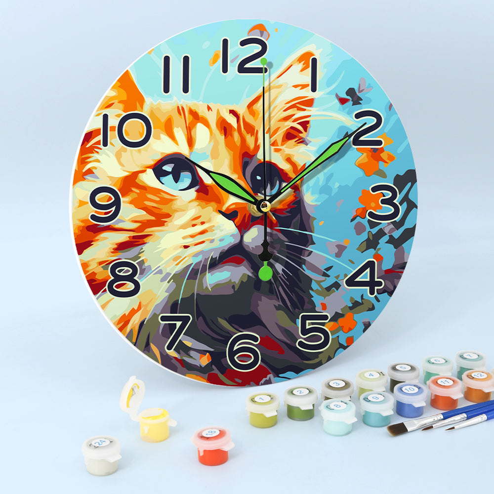 Paint the Moment – Curious Cat Clock Kit