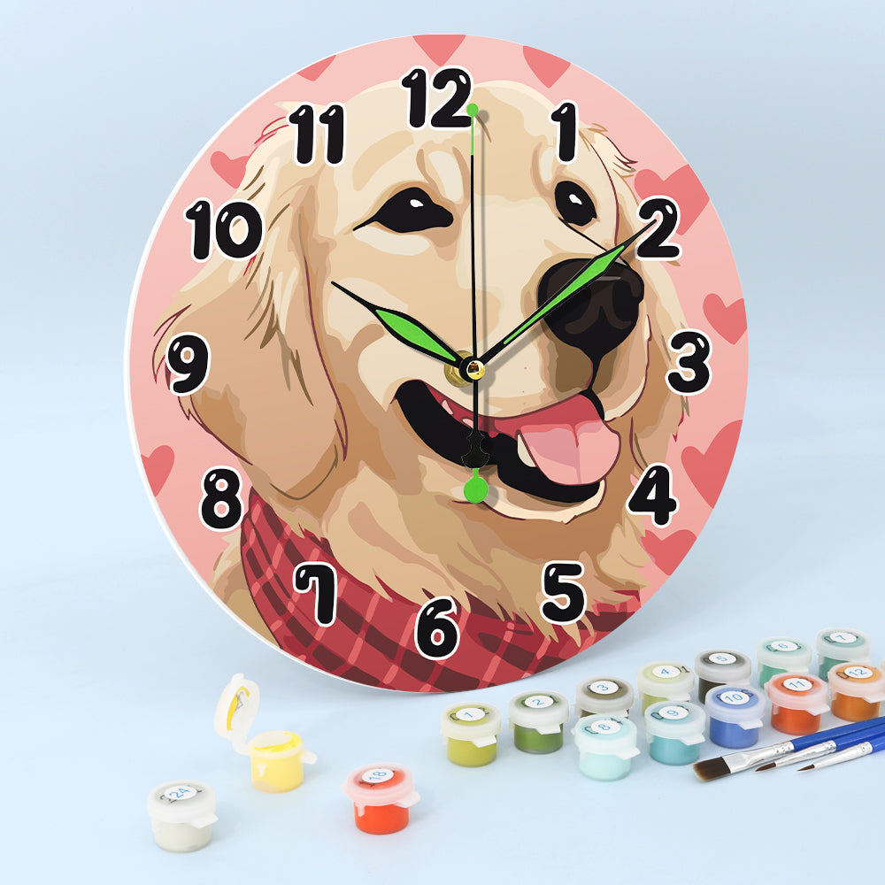 Paint the Moment – Golden Pup Clock Kit