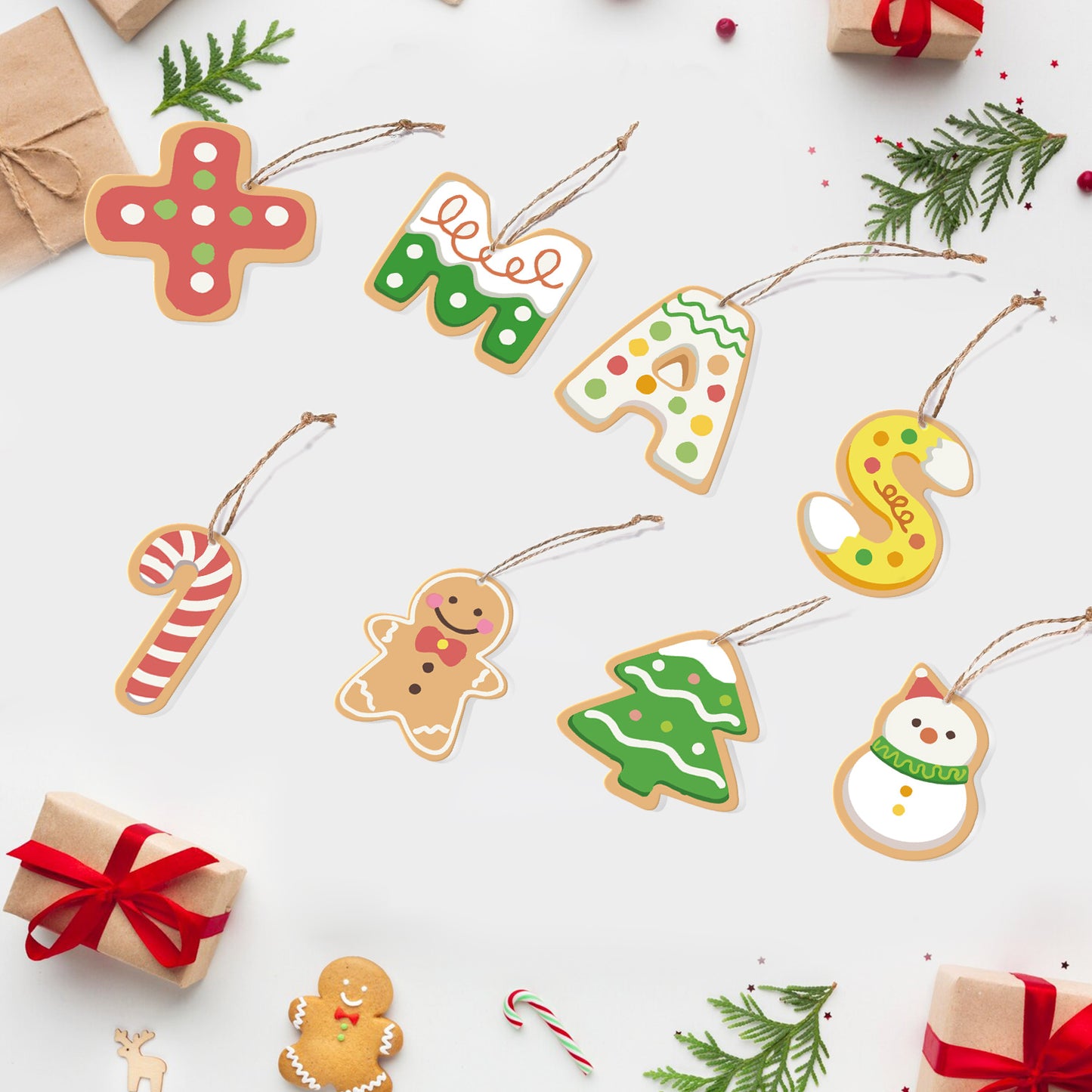 XMAS Cookie Style Paintable Ornaments