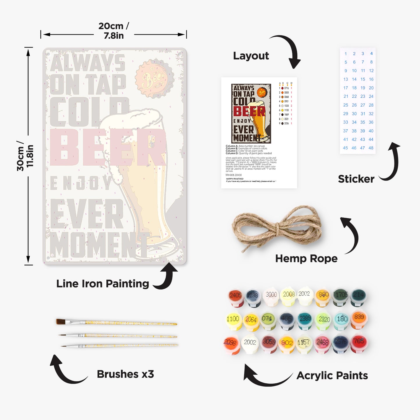 Cold Beer Pint – Vintage Paint by Numbers