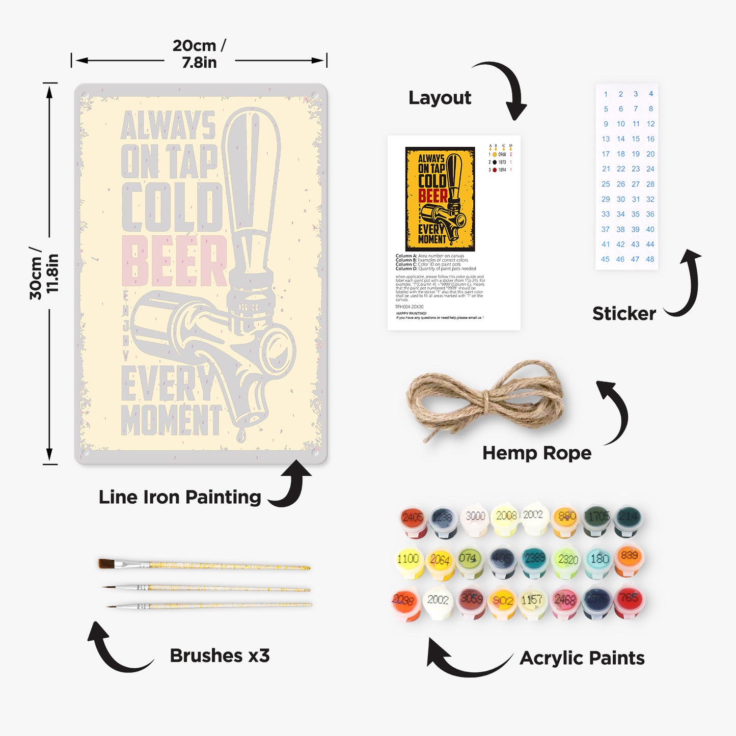 Cold Beer on Tap – Vintage Paint by Numbers